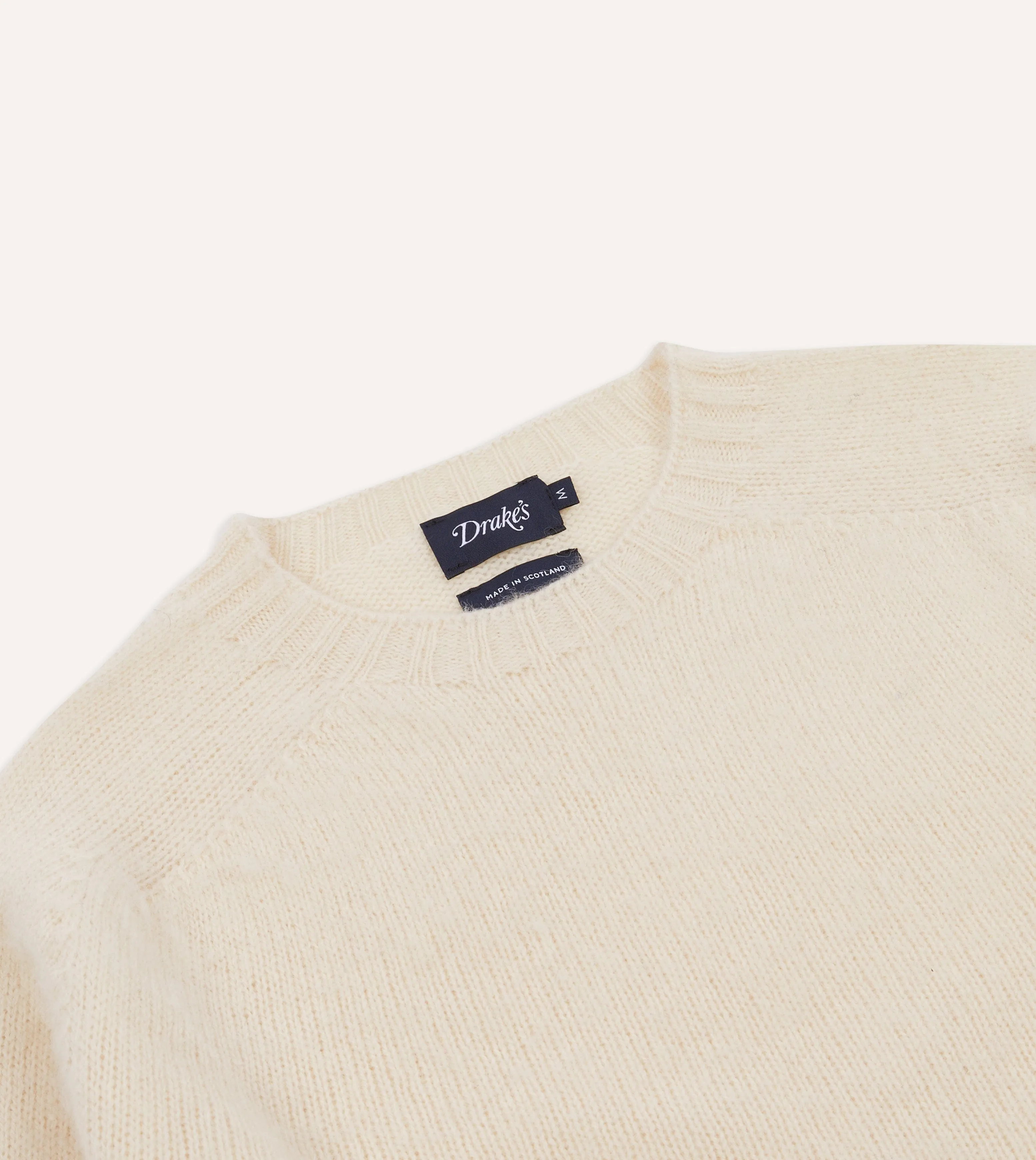 Ecru Brushed Shetland Crew Neck Jumper