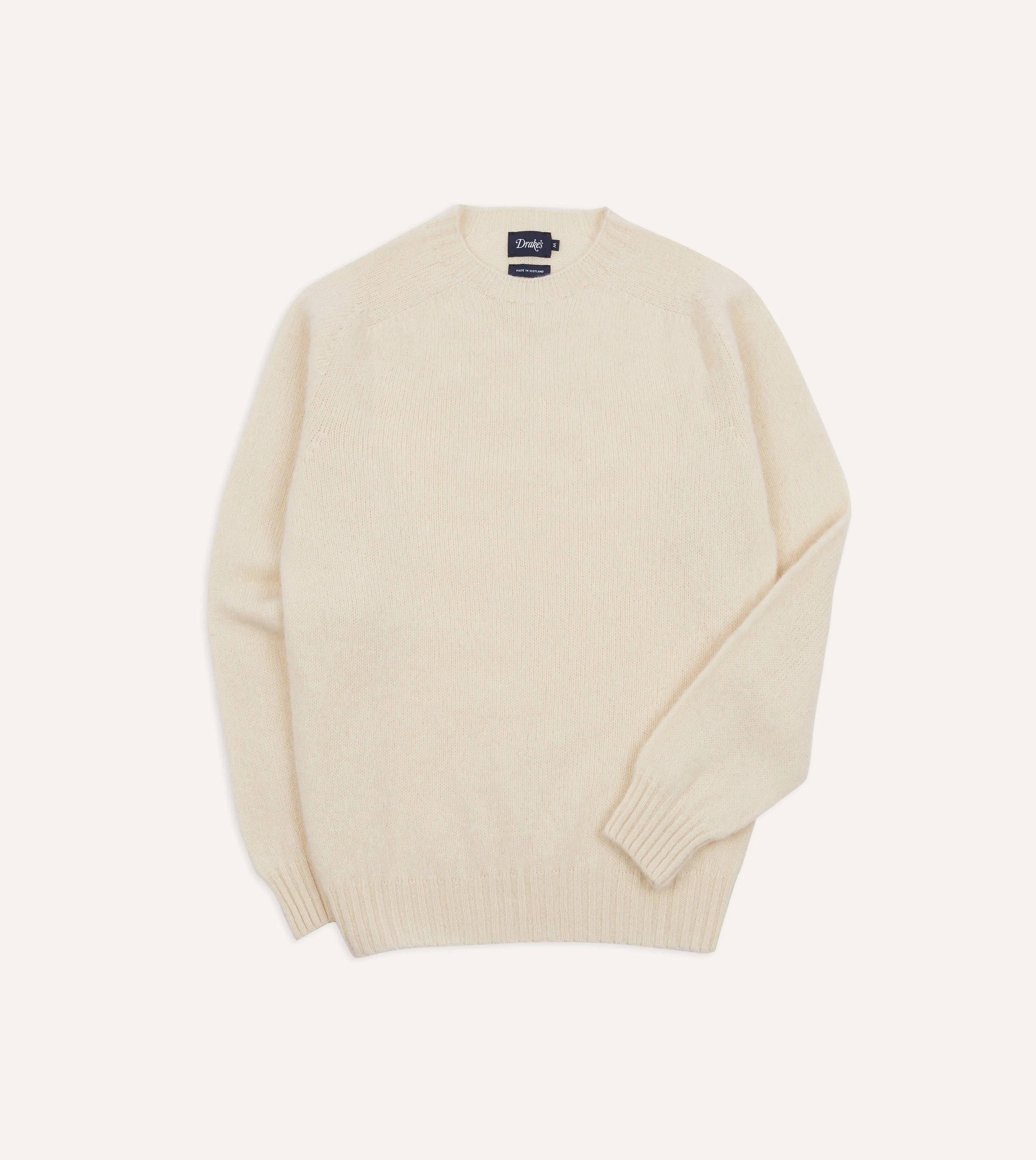 Ecru Brushed Shetland Crew Neck Jumper