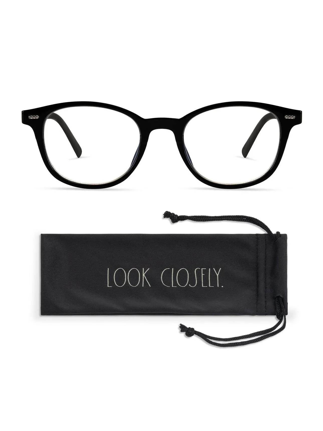 ELIZA Blue Light Blocking Reading Glasses with "LOOK CLOSELY" Signature