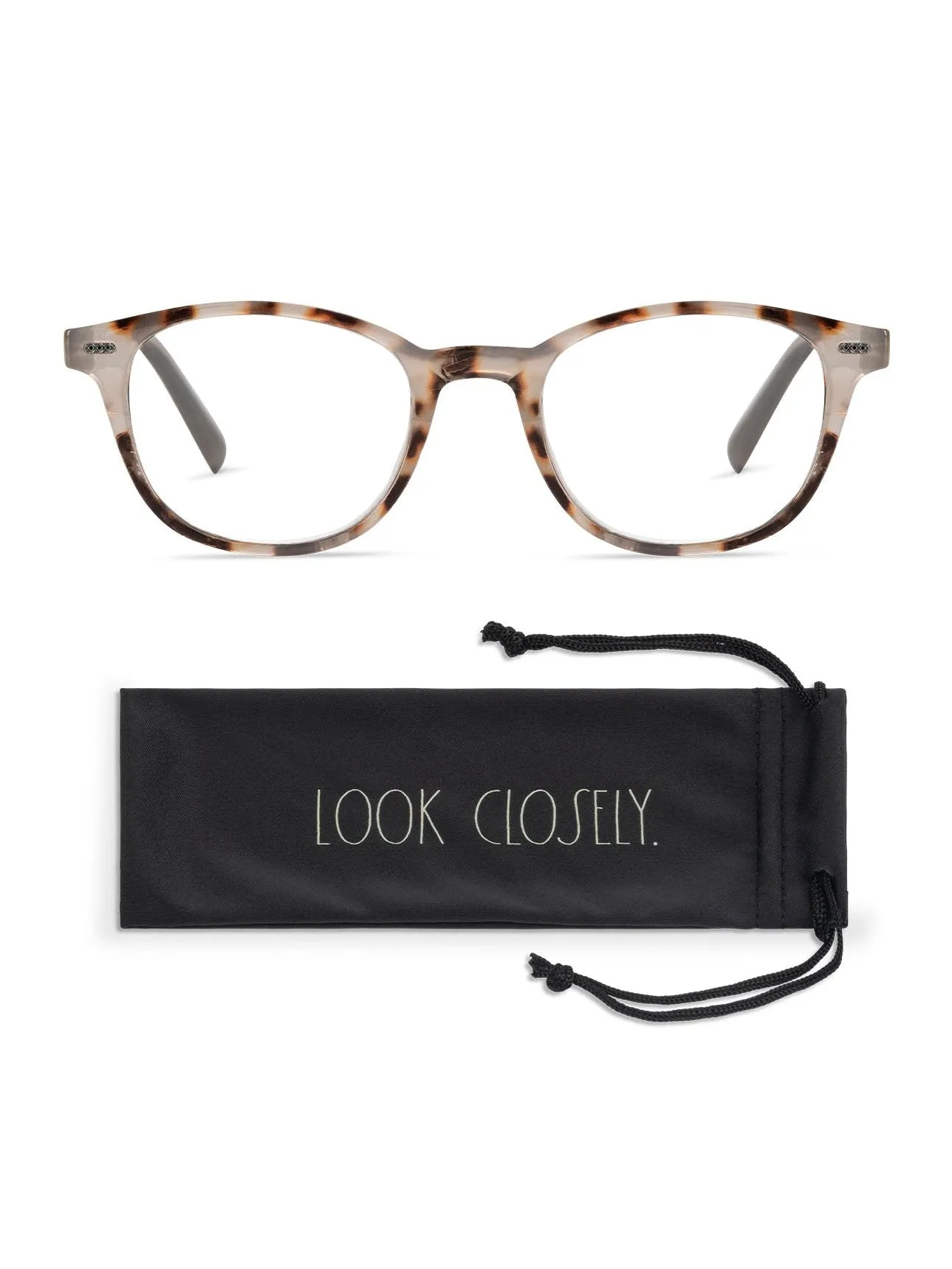 ELIZA Blue Light Blocking Reading Glasses with "LOOK CLOSELY" Signature