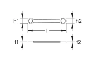 Elora Double Ended Ring Spanner, Straight 14 x 15mm