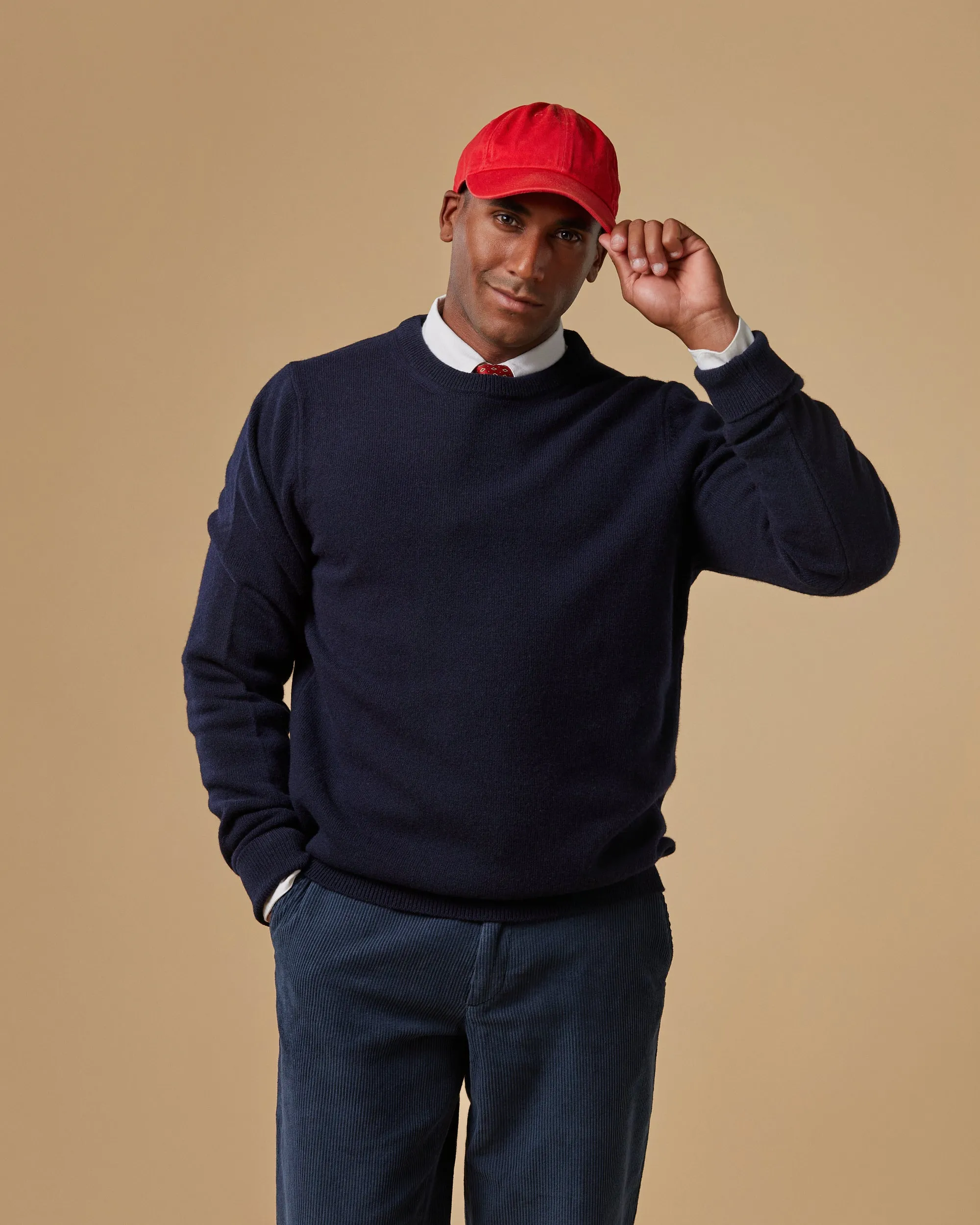 Extrafine Merino Wool Crew Neck - Navy