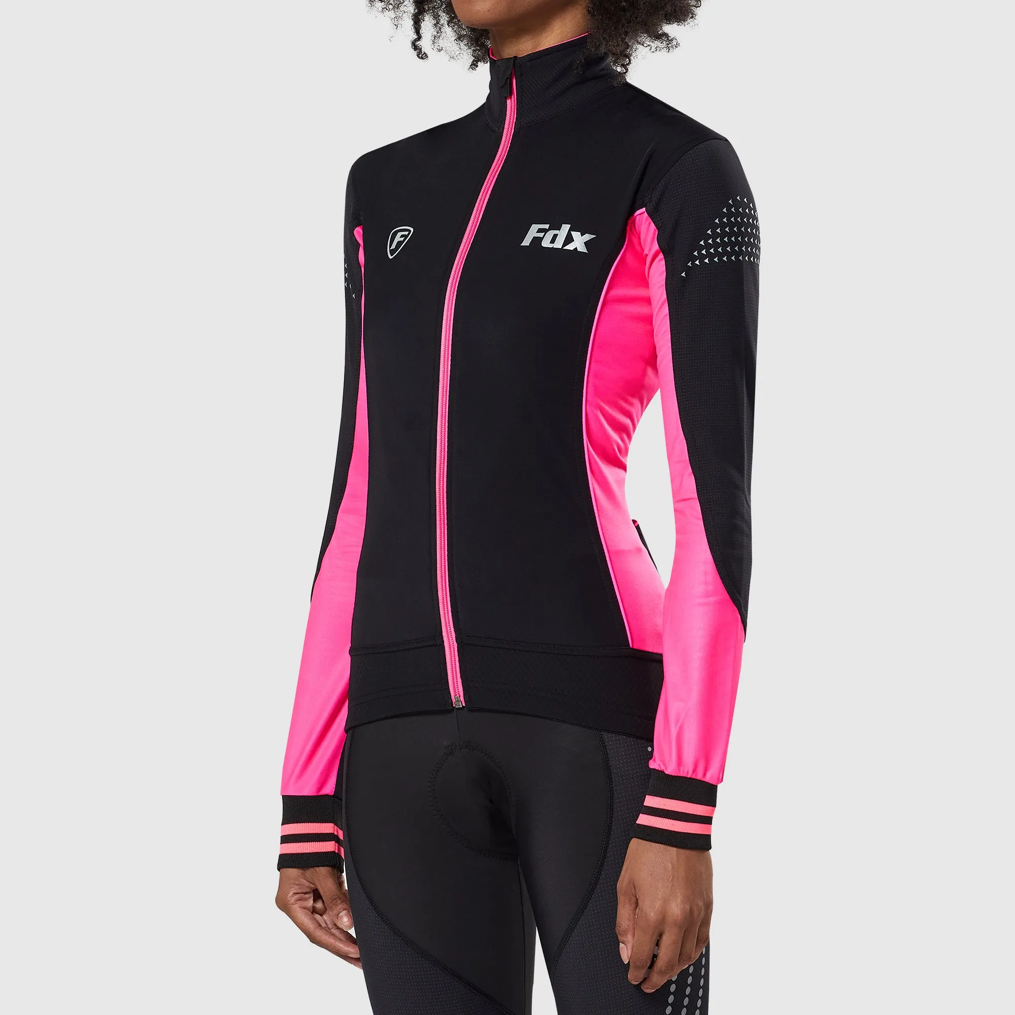 Fdx Thermodream Women's & Girl's Pink Thermal Roubaix Long Sleeve Cycling Jersey