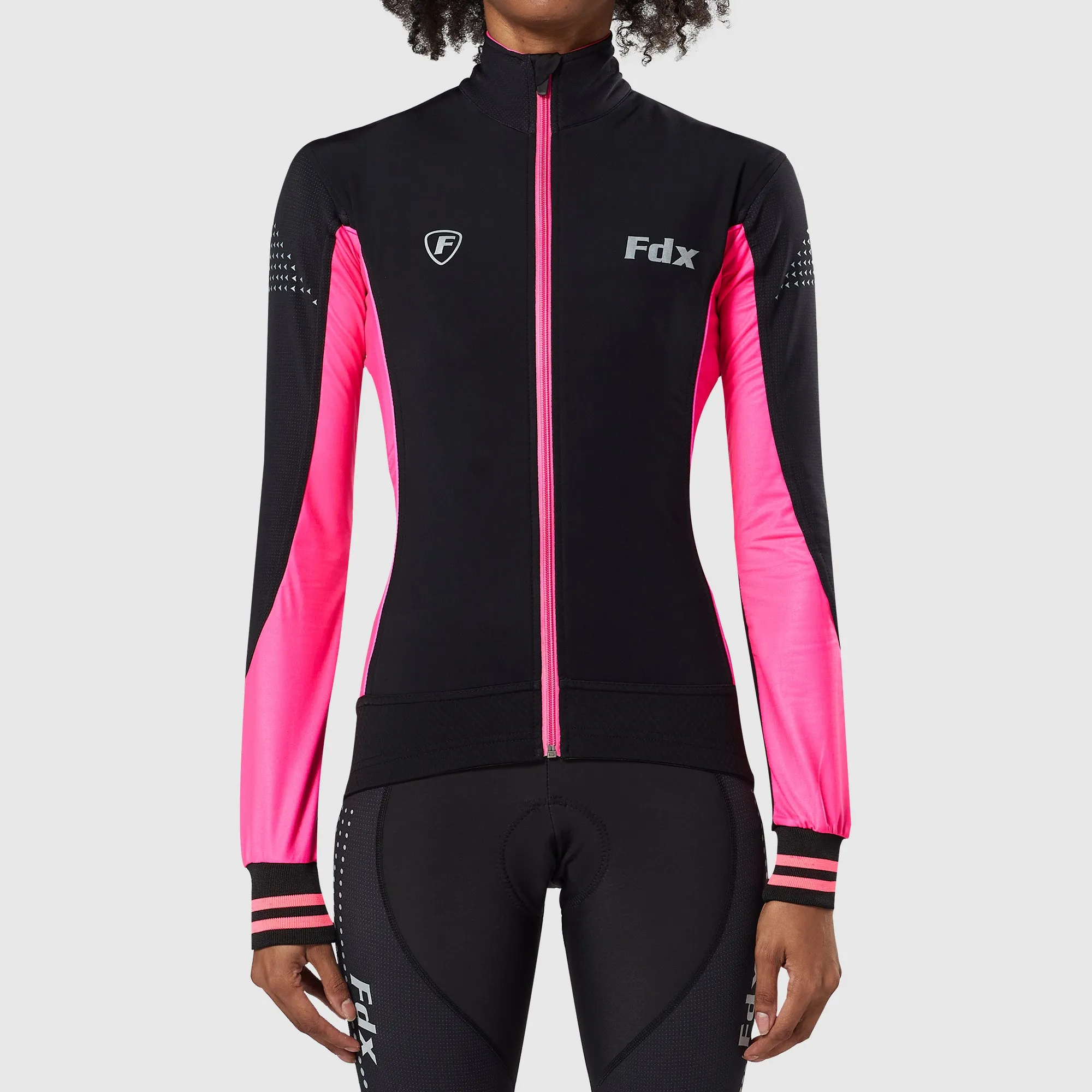 Fdx Thermodream Women's & Girl's Pink Thermal Roubaix Long Sleeve Cycling Jersey