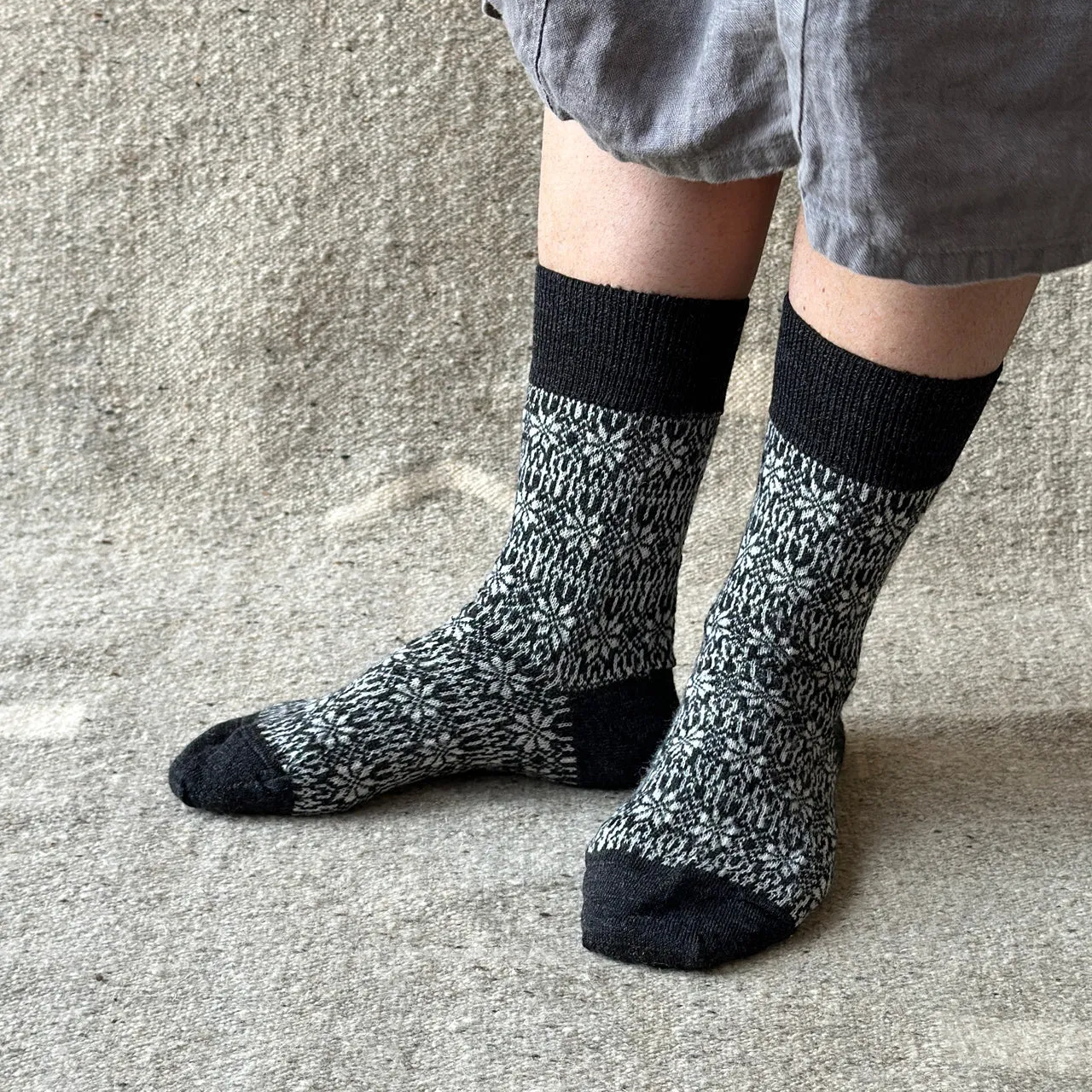 Fine Snowflake Wool Socks - Organic Merino (Adults 36-43)