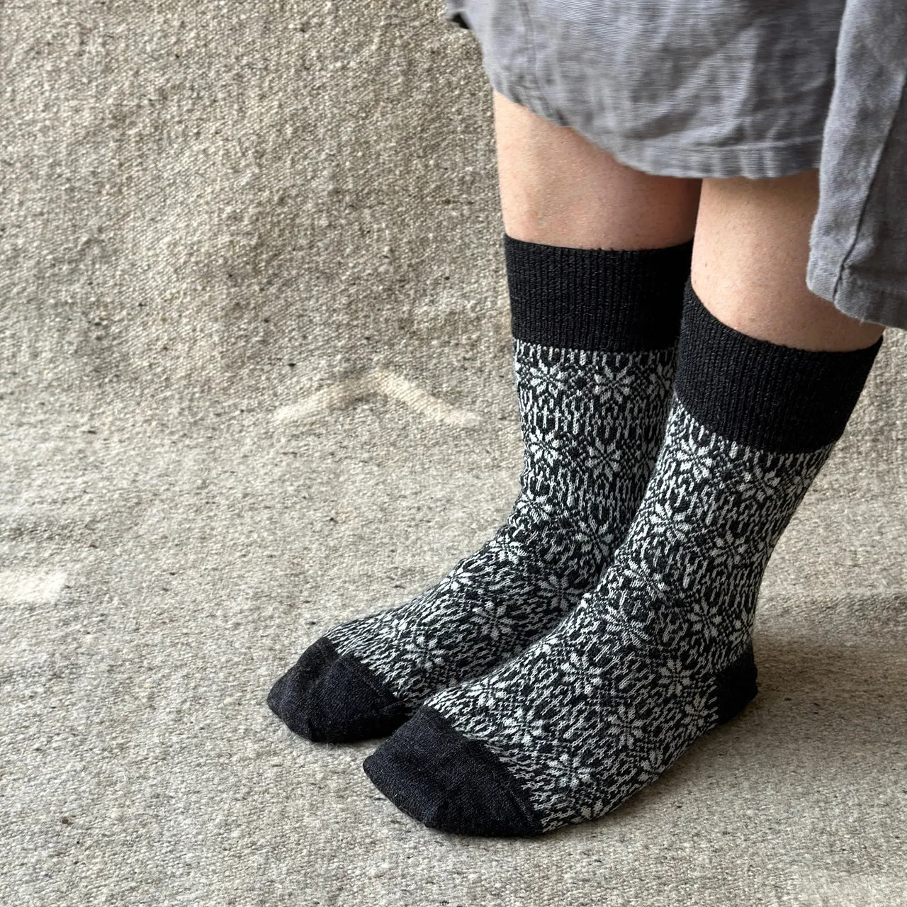 Fine Snowflake Wool Socks - Organic Merino (Adults 36-43)