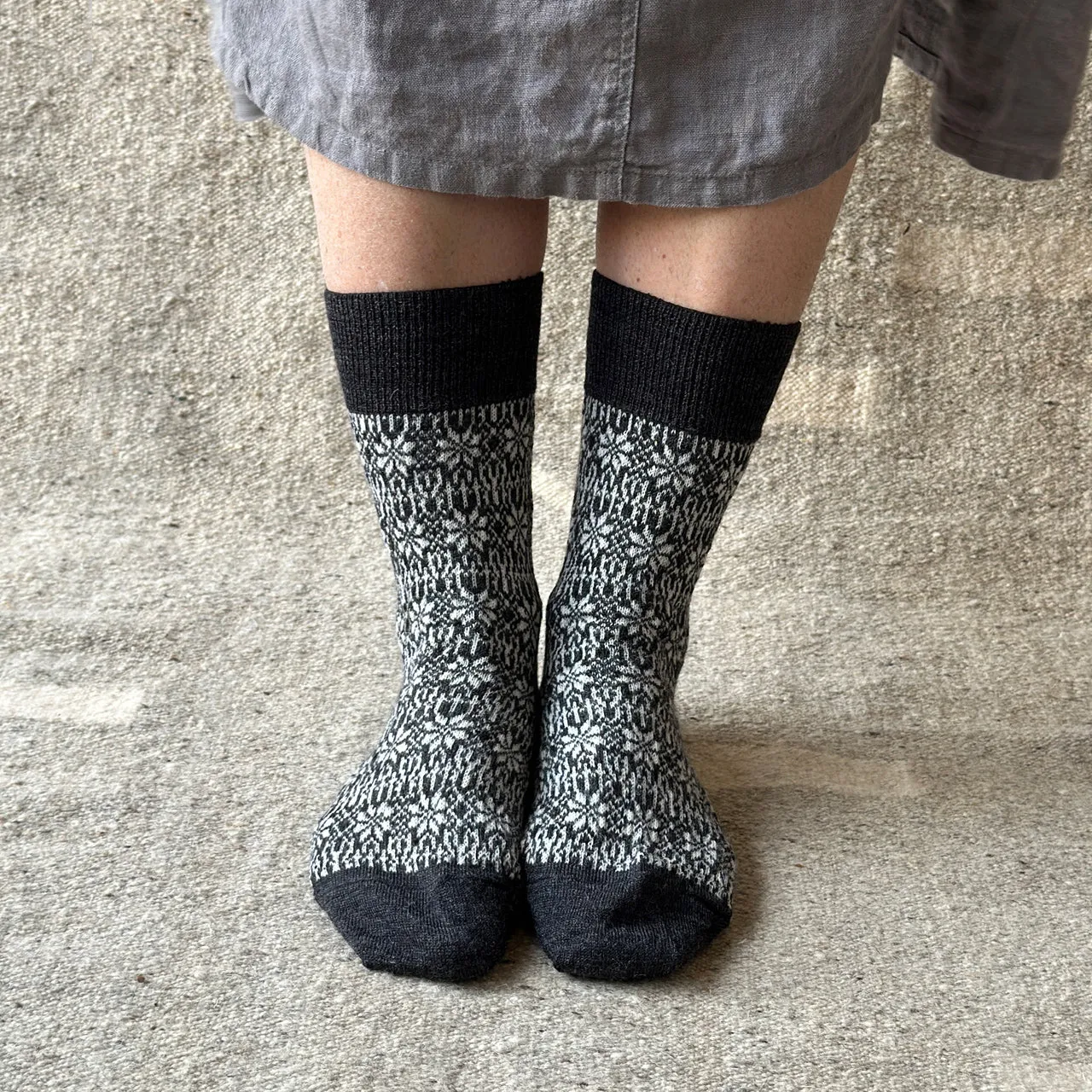 Fine Snowflake Wool Socks - Organic Merino (Adults 36-43)