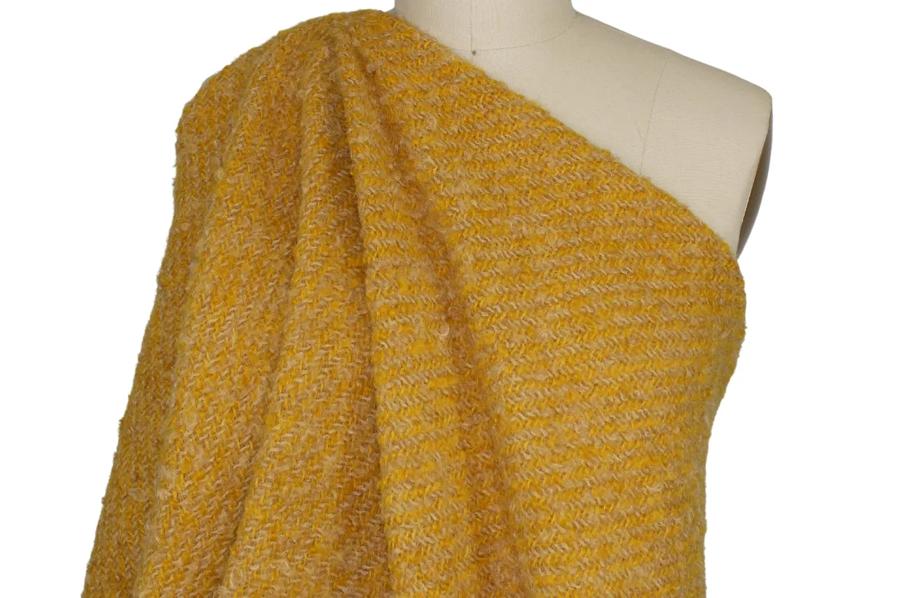 French Wool/Mohair Bouclé - Mustard/Sand