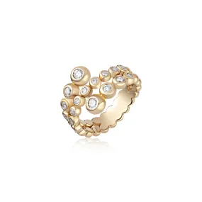 Golden Spiral Double Diamond Ring