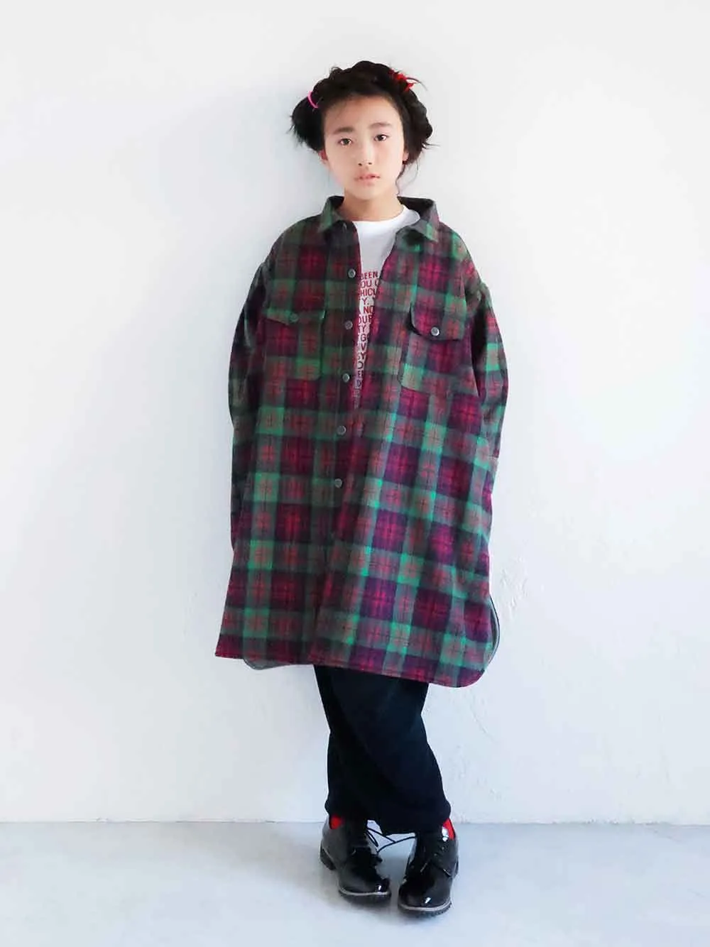 Green Big Flannel Shirt Coat