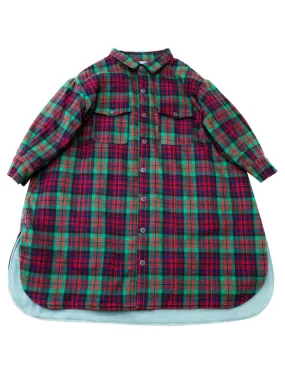 Green Big Flannel Shirt Coat