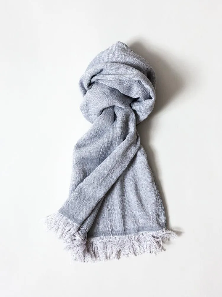 Haolu Cotton Wool Stole, Pewter