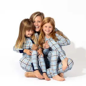 Holiday Plaid Blue Bamboo Women's Pajama Set