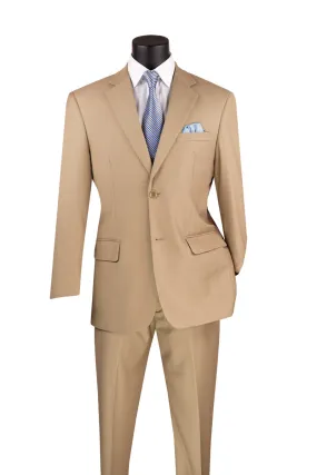 Light Beige Regular Fit Two Piece Suit