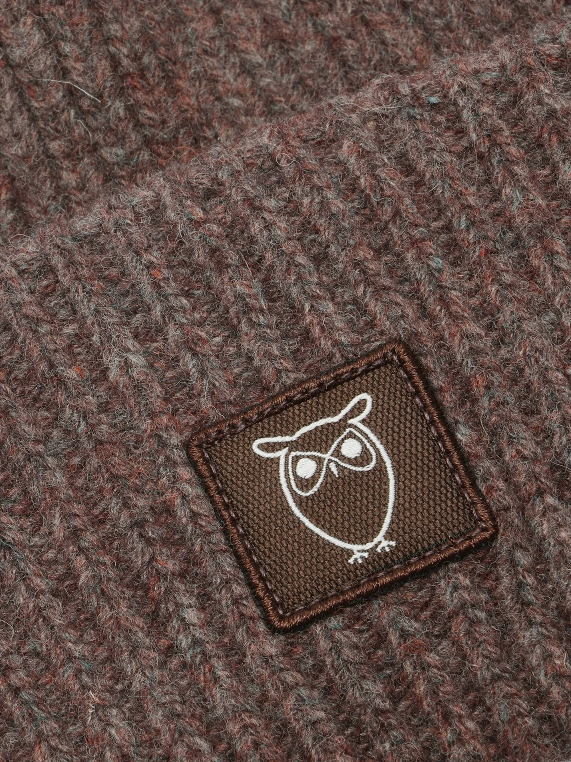 Low wool rib beanie - Demitasse (brown)