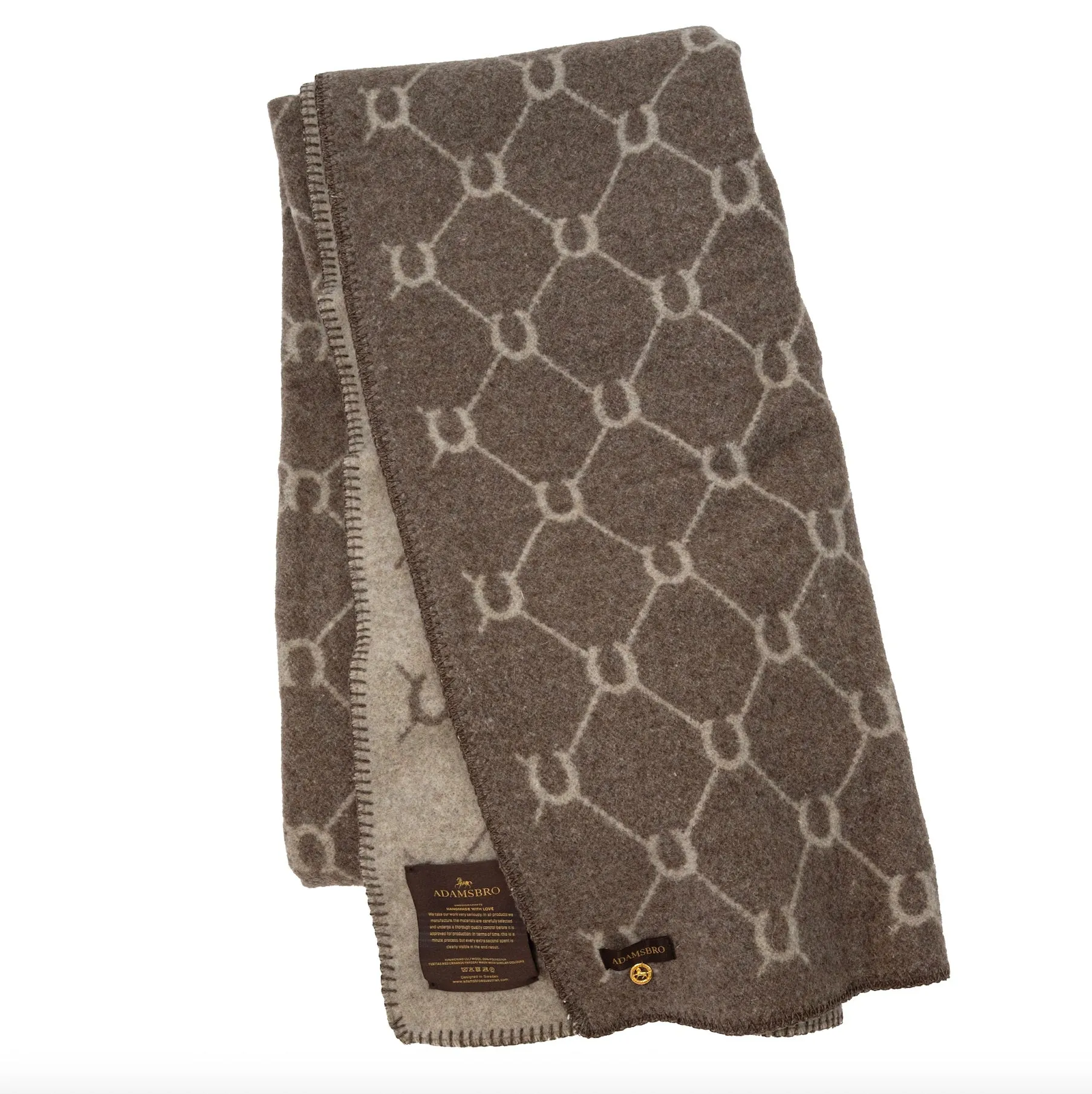 Luxe Merino Throw Mud Brown & Beige