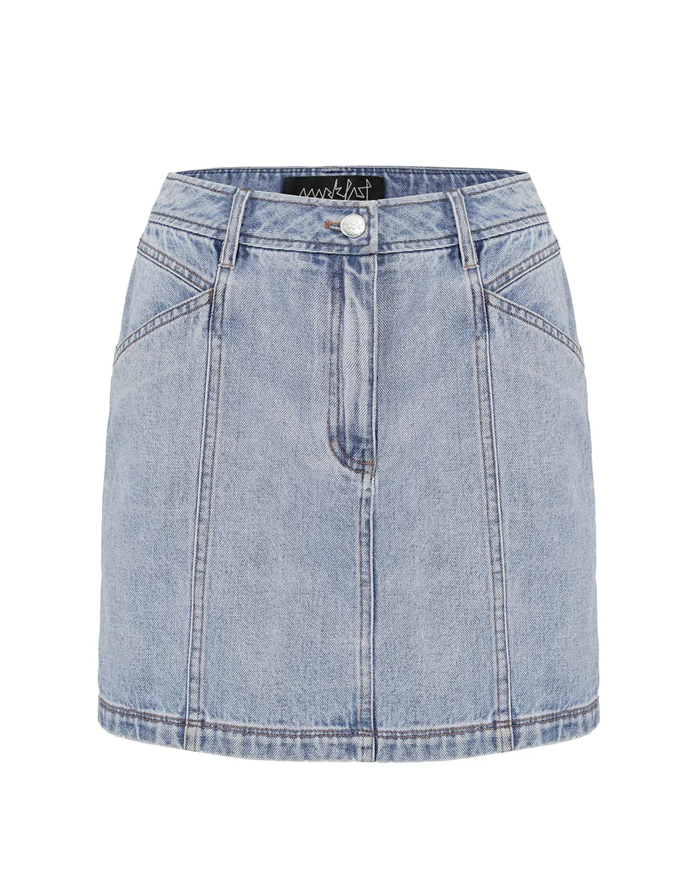 MARK FAST Women Washed Denim Slim Fit Mini Skirt