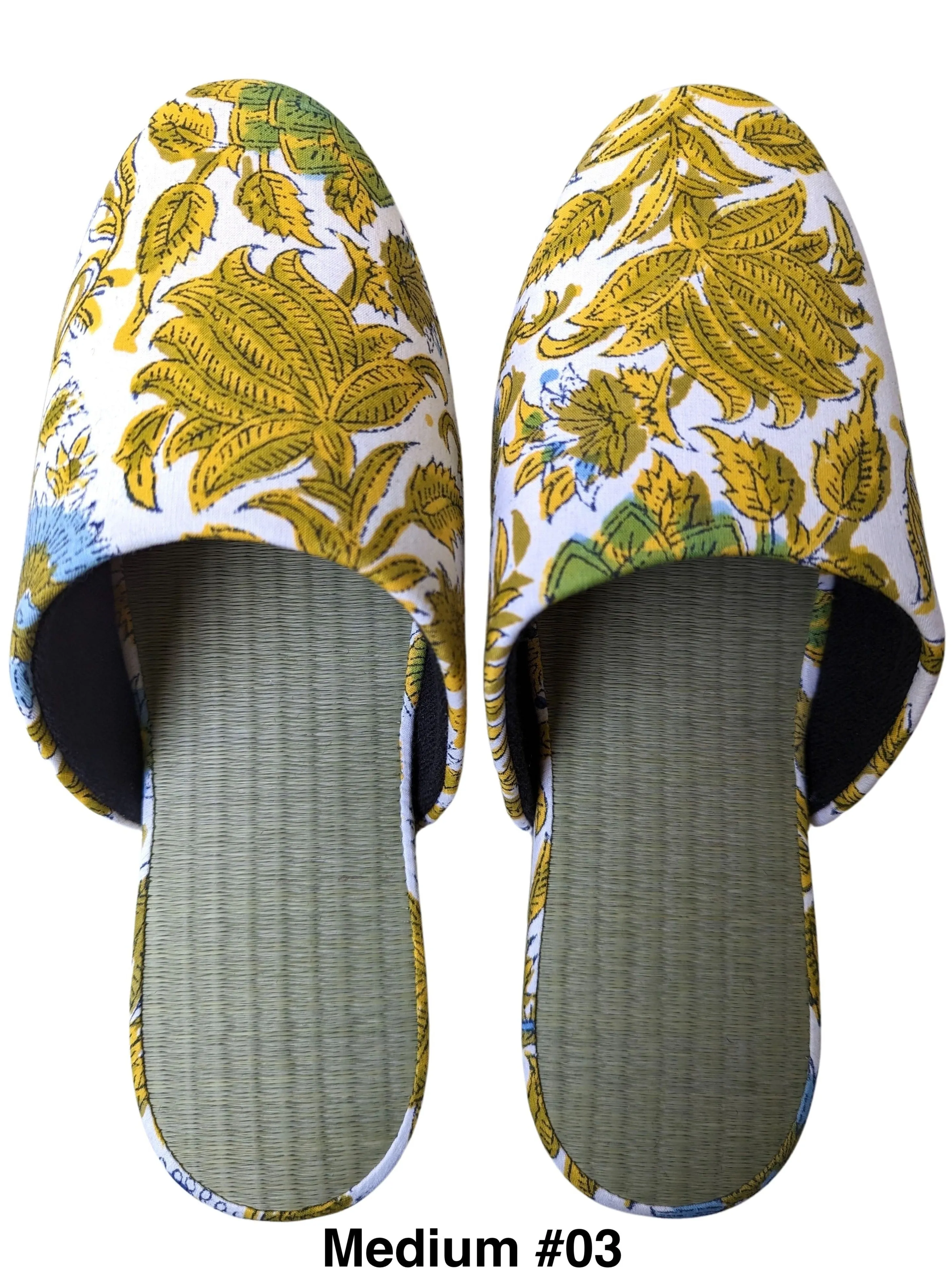 [Medium] Tatami Block Printing Flowers Slippers 2023M-A