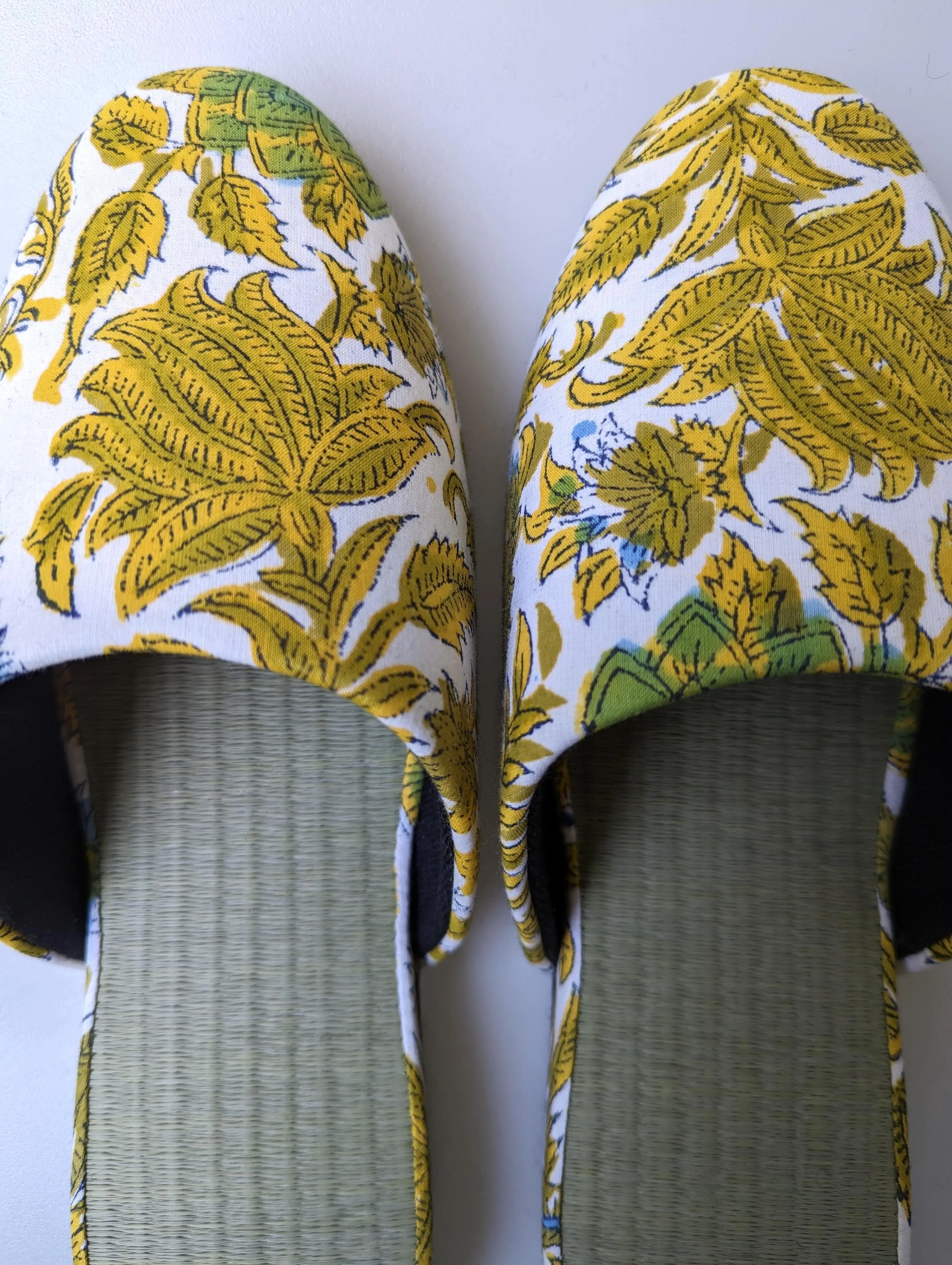 [Medium] Tatami Block Printing Flowers Slippers 2023M-A