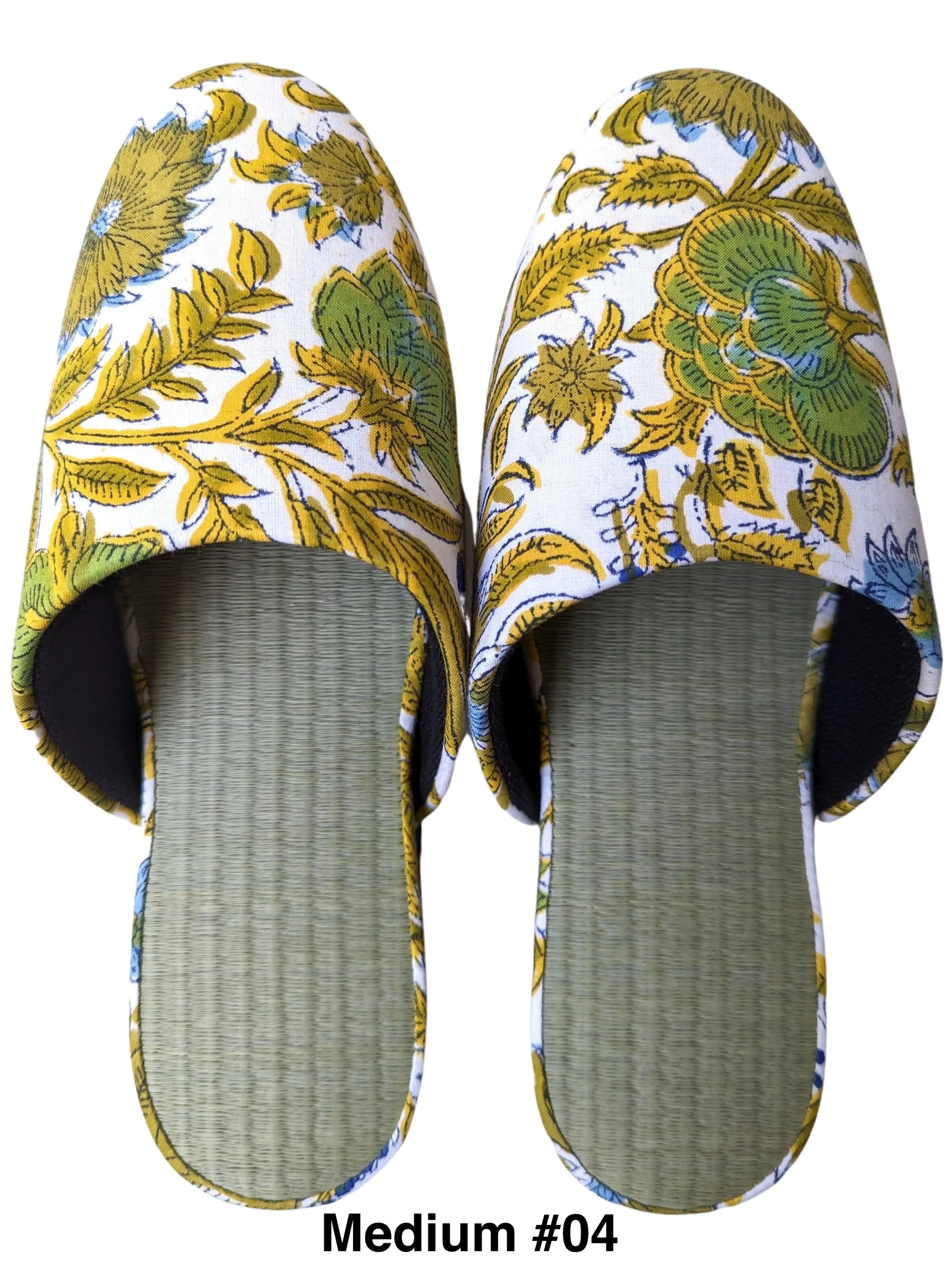 [Medium] Tatami Block Printing Flowers Slippers 2023M-A