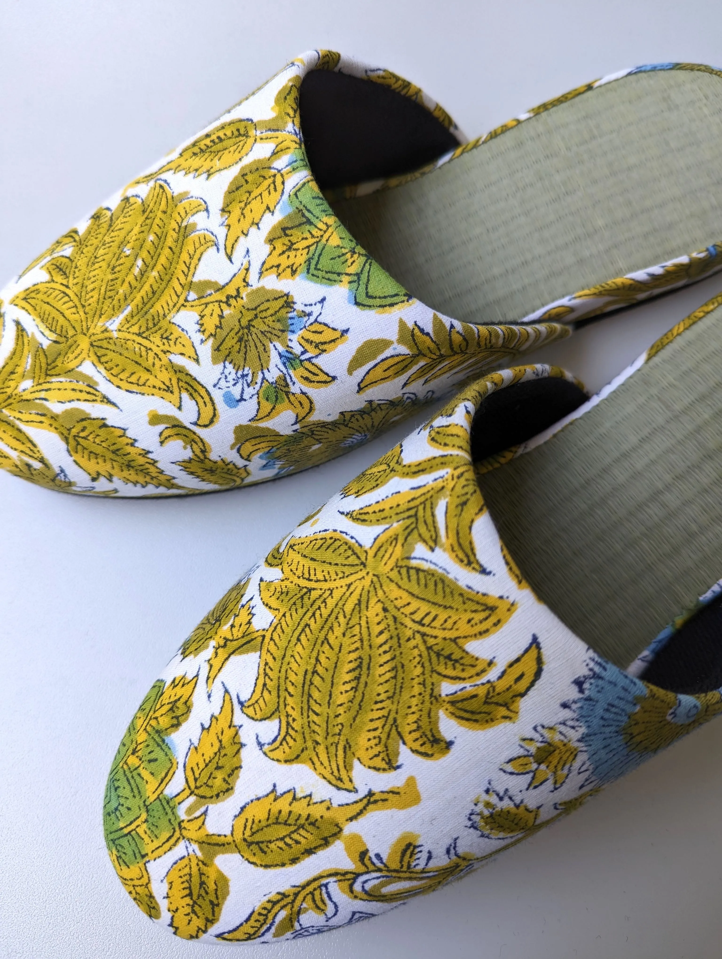 [Medium] Tatami Block Printing Flowers Slippers 2023M-A