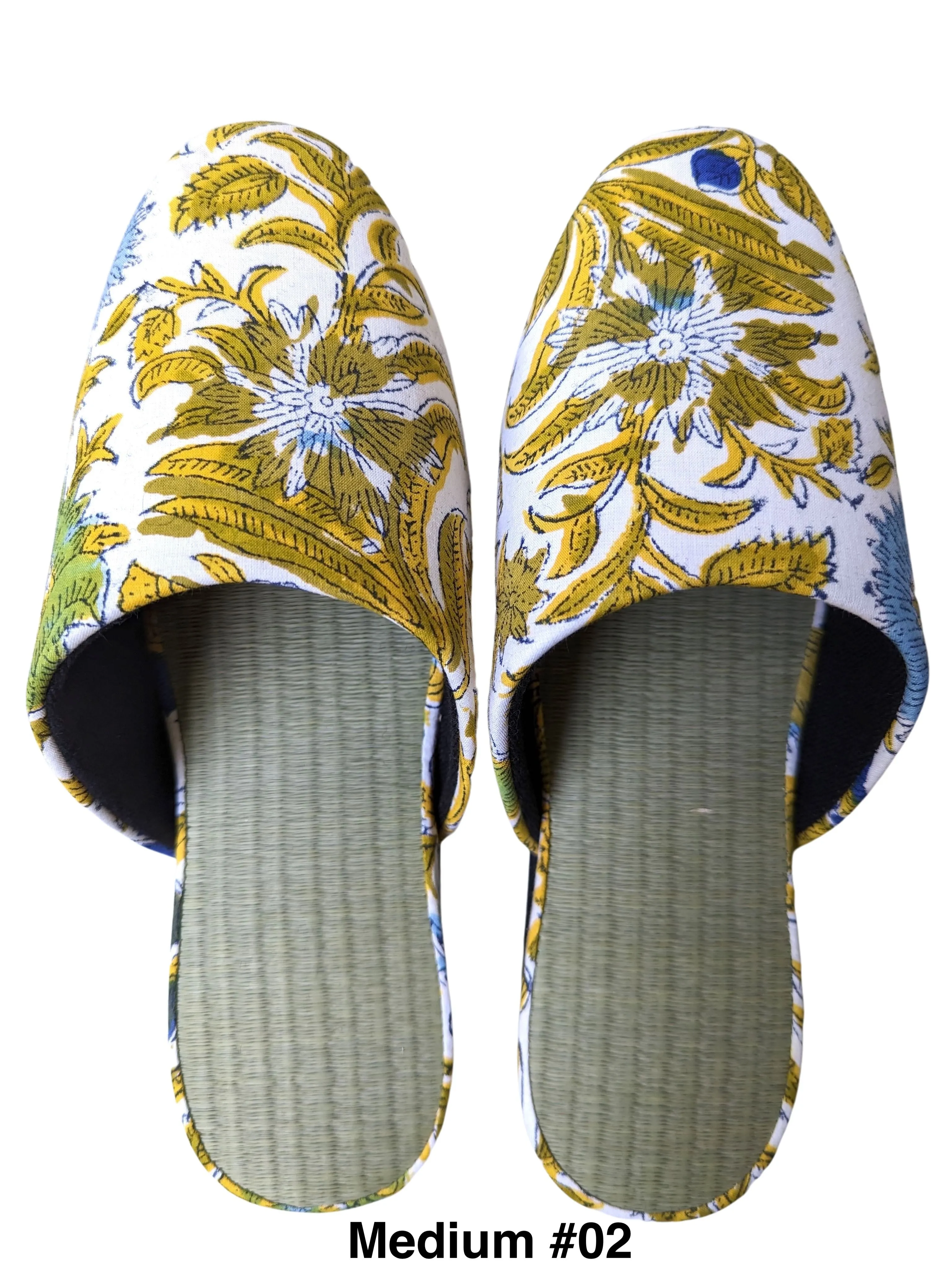 [Medium] Tatami Block Printing Flowers Slippers 2023M-A