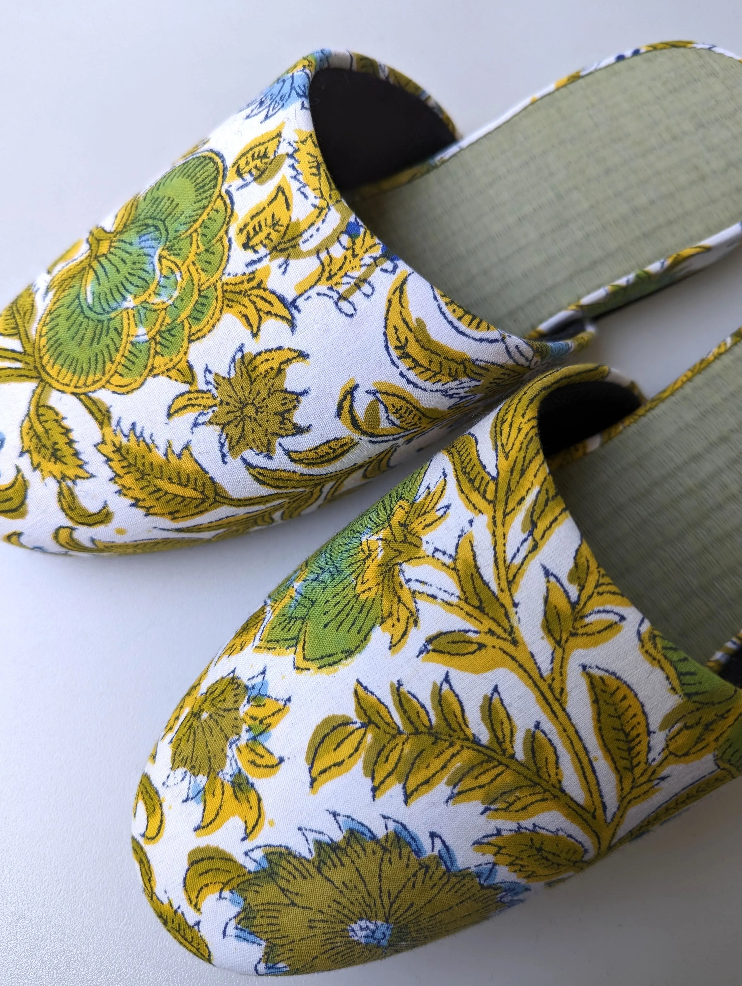 [Medium] Tatami Block Printing Flowers Slippers 2023M-A