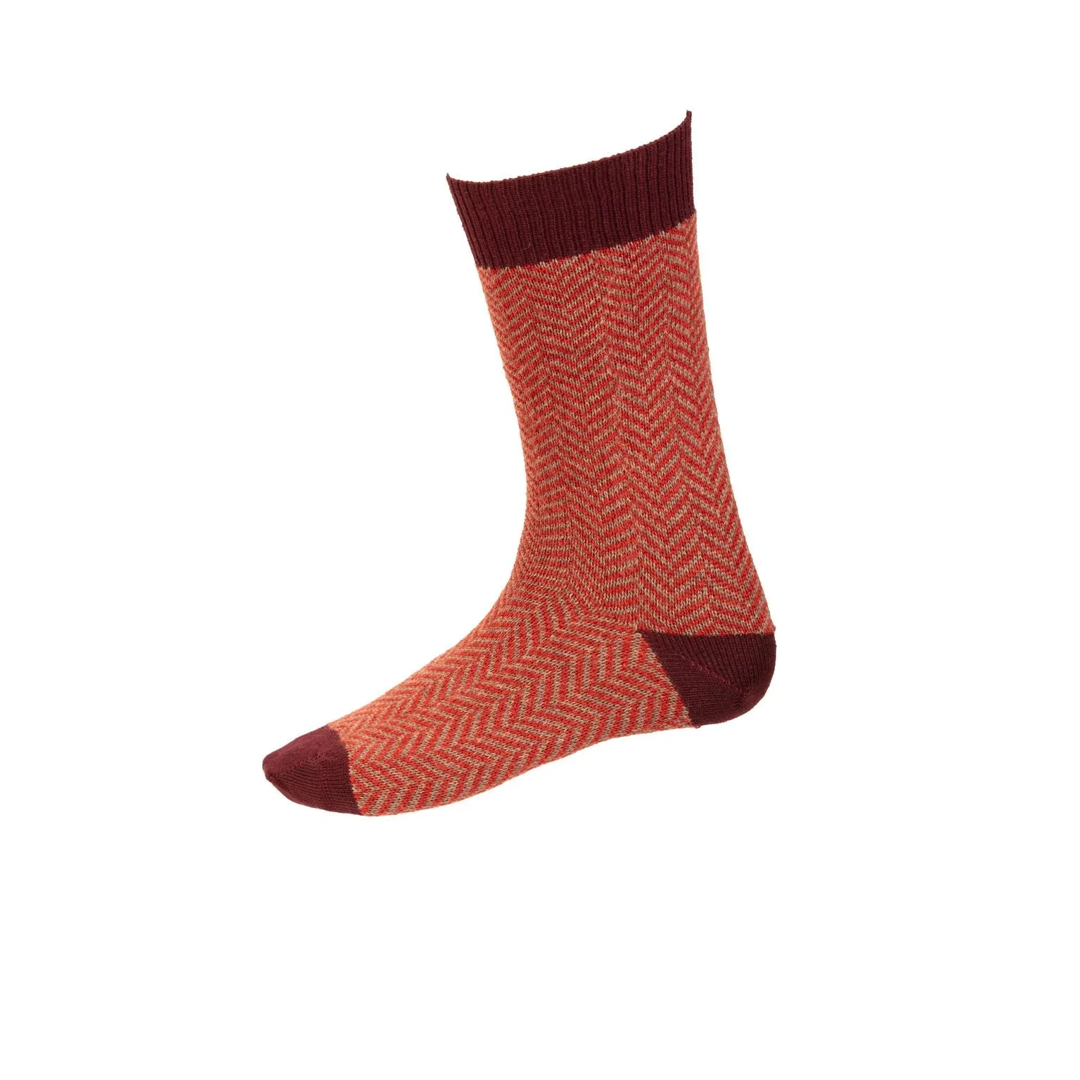 Men's Herringbone Socks - Mulberry