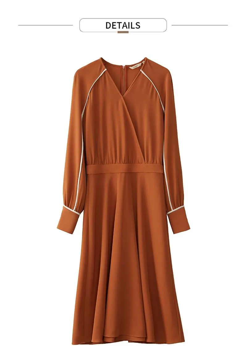 Minimalism Causal Full Sleeve High Waist Calf-length New Dress For Women