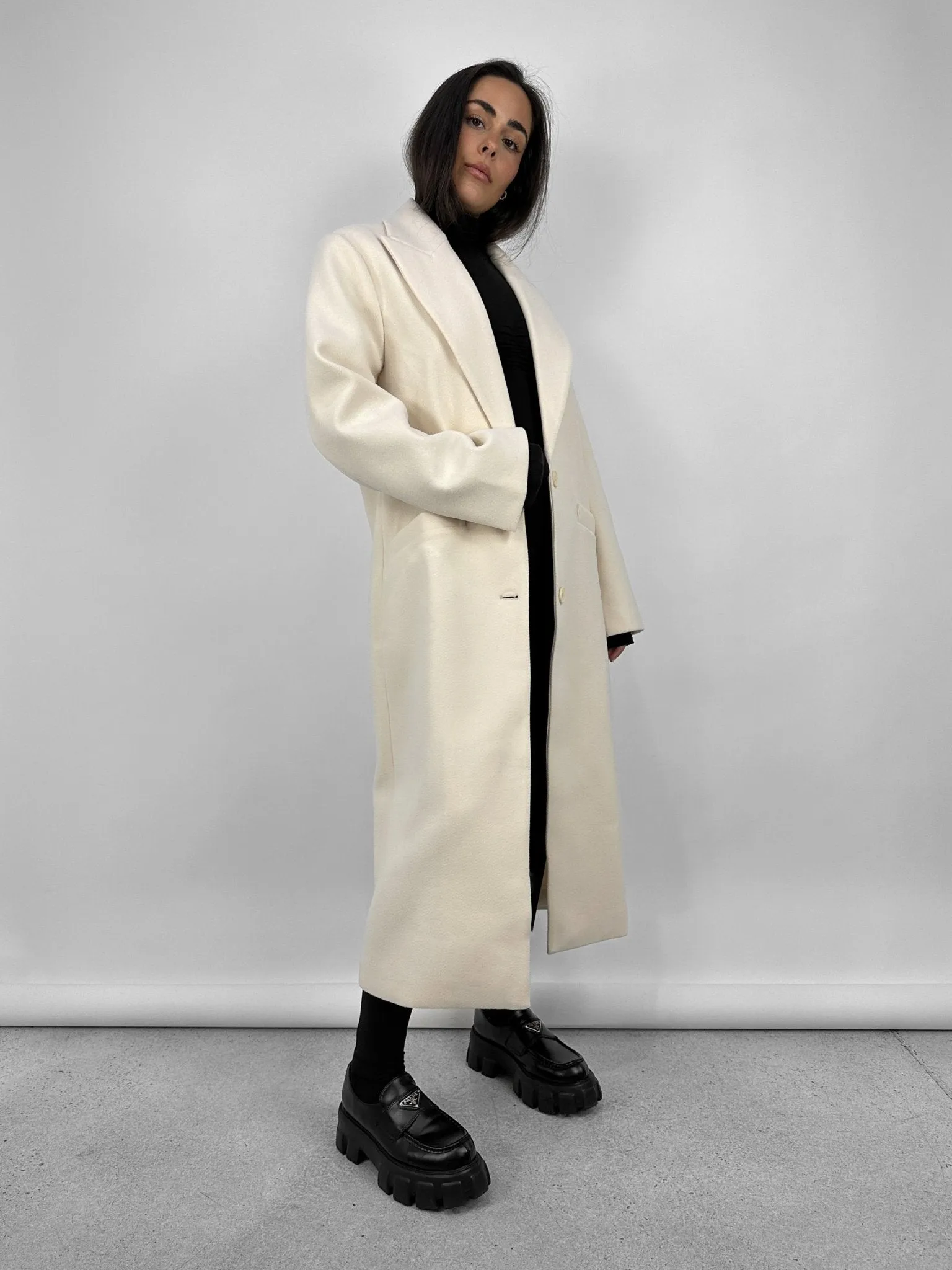 Monochrome Long Dad Coat