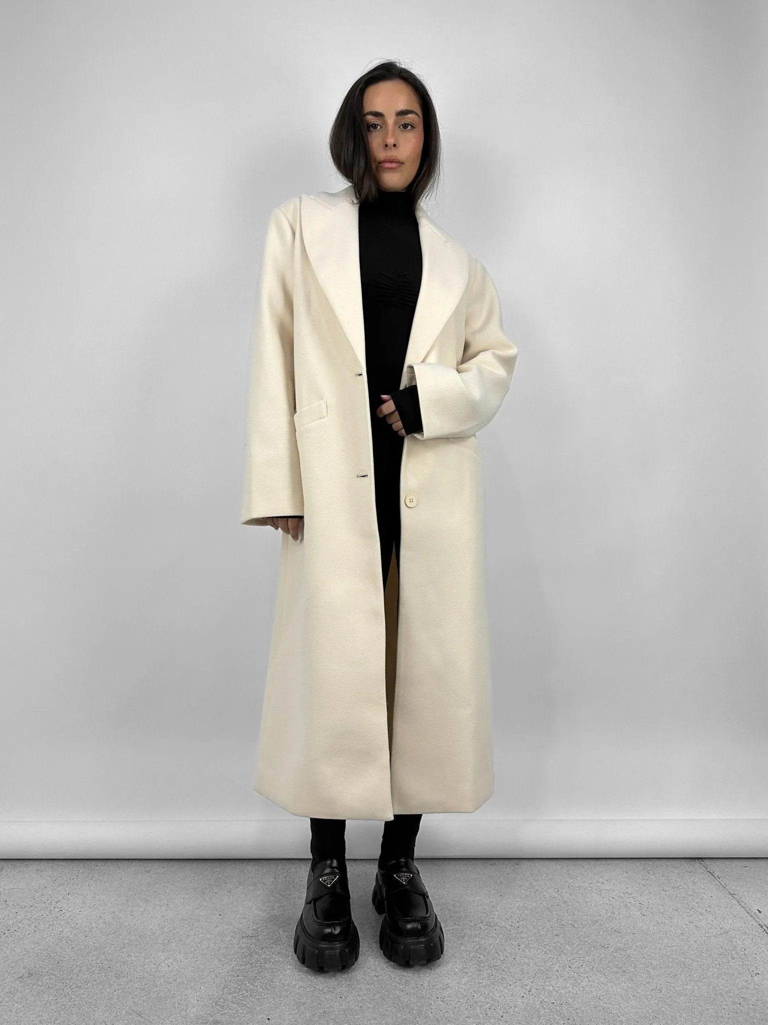 Monochrome Long Dad Coat