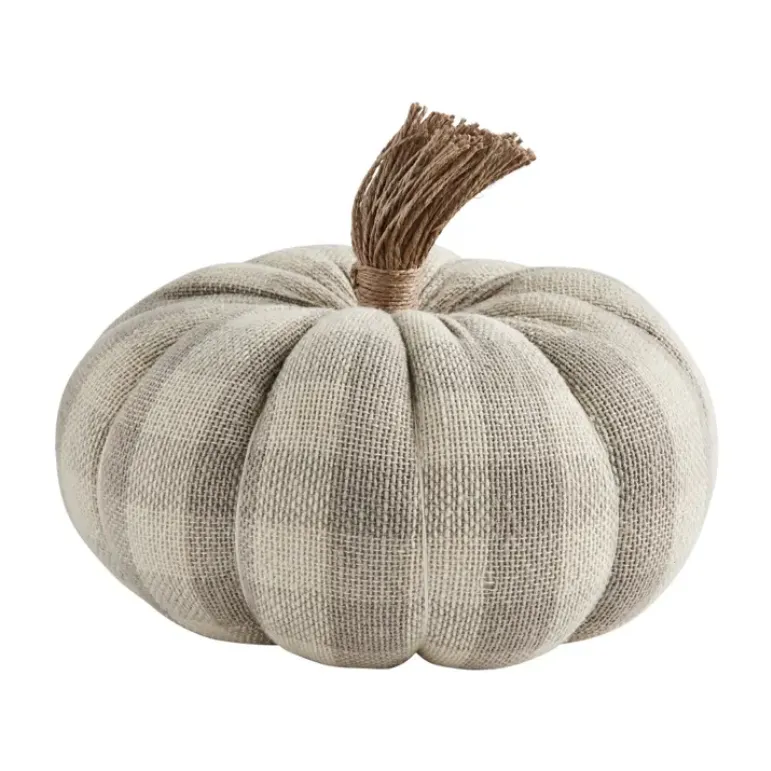 Mudpie Gingham Plaid Burlap Pumpkin Sitter Collection