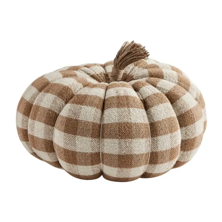 Mudpie Gingham Plaid Burlap Pumpkin Sitter Collection