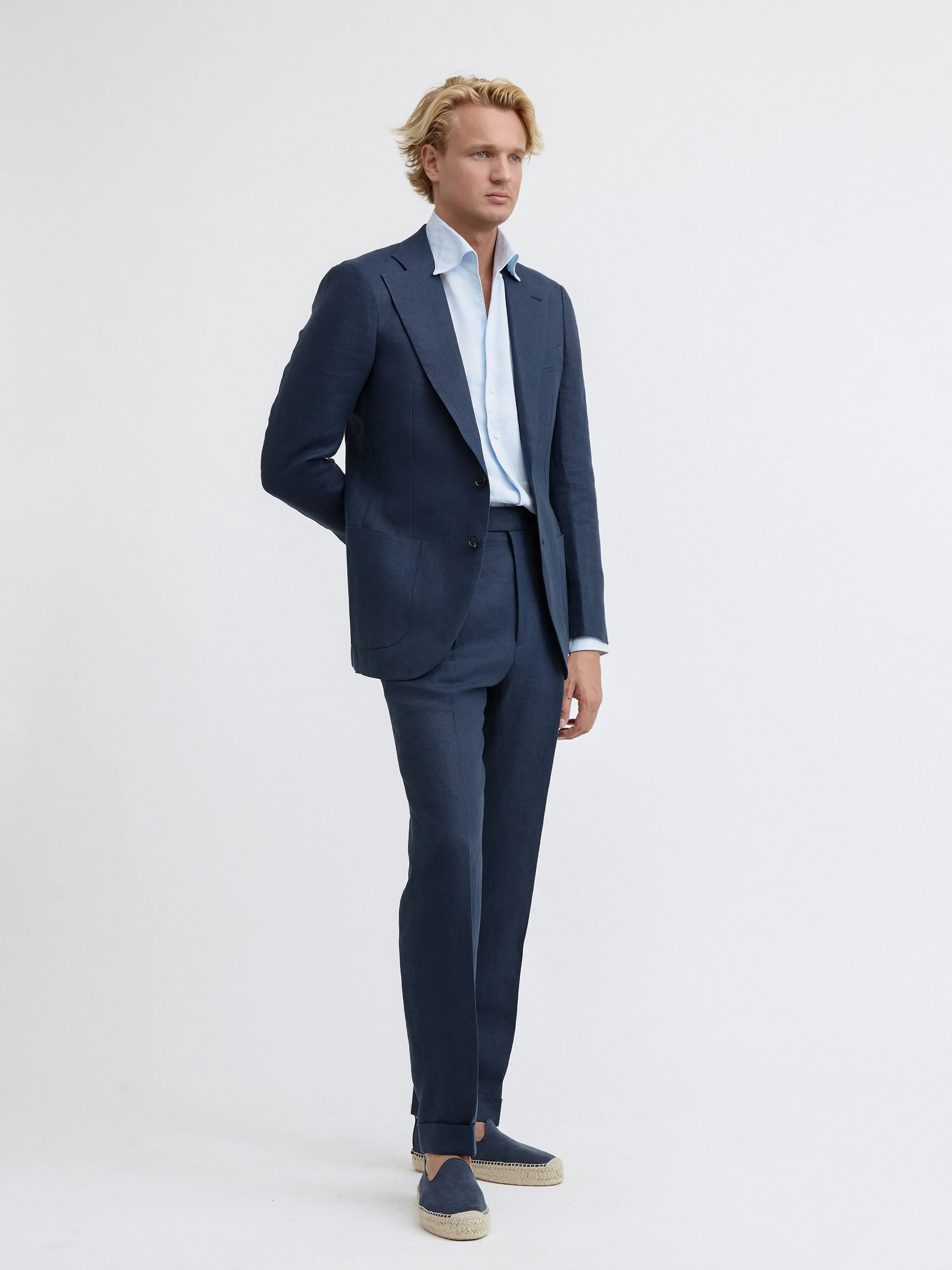 Navy Blue Linen Suit (SB)