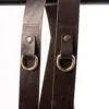 NICE ONE Optimus Leather Double Camera Shoulder Strap, Professional, Adjustable, Made In Italy Dark Brown Gold Finish