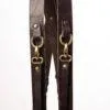 NICE ONE Optimus Leather Double Camera Shoulder Strap, Professional, Adjustable, Made In Italy Dark Brown Gold Finish