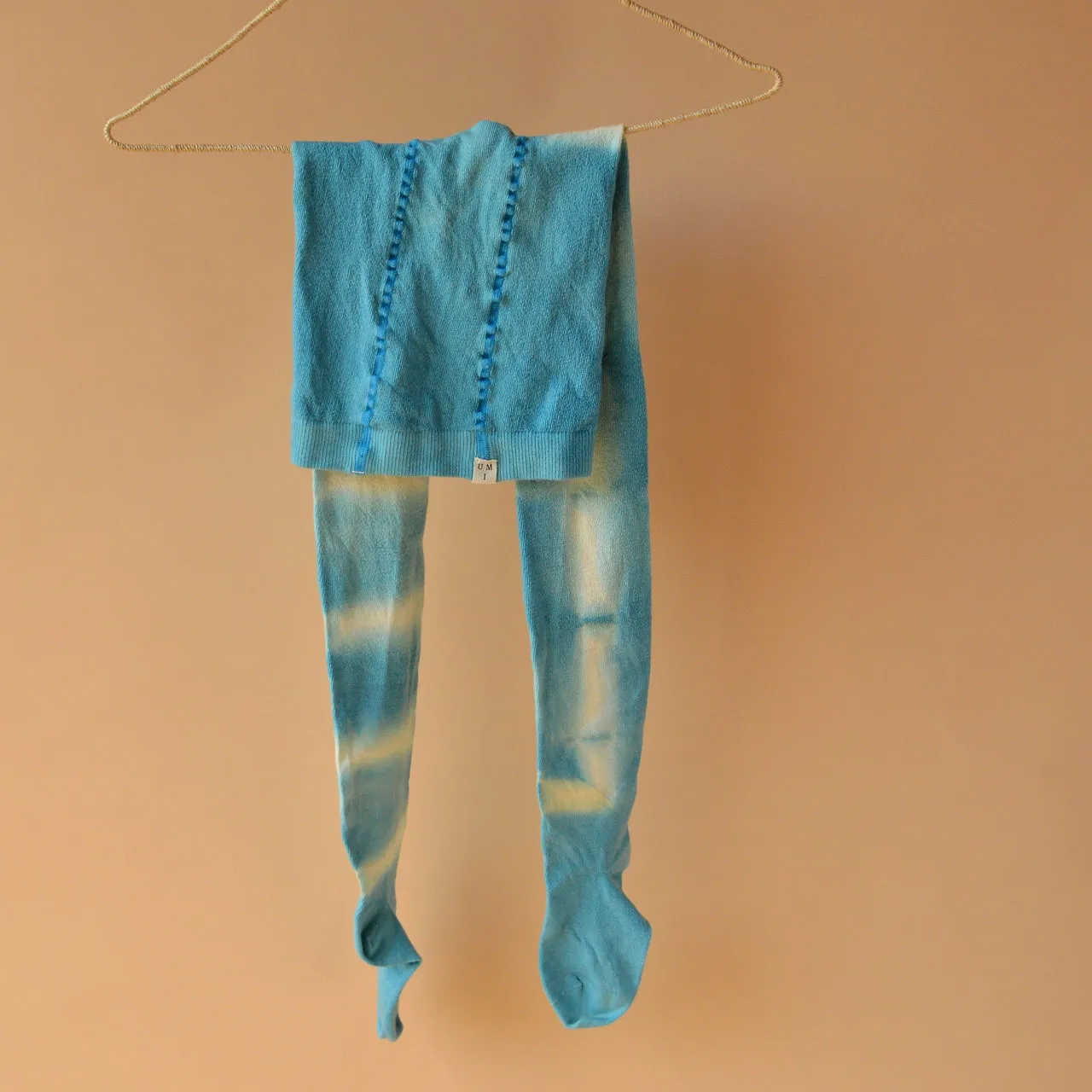 Plant Dyed Shibori Women's Organic Wool Tights