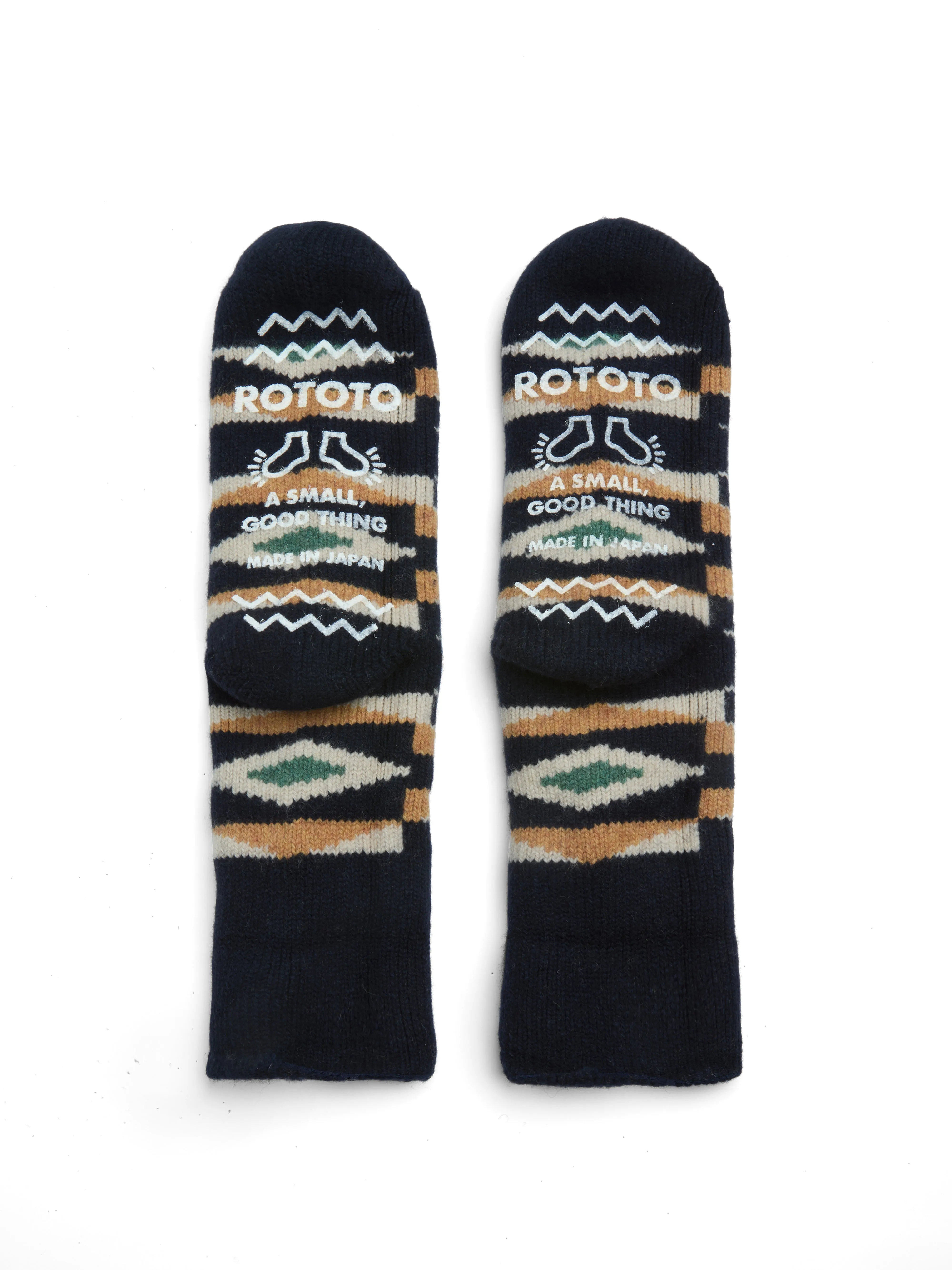 Ro To To Comfy Room Merino Wool Native Socks Navy