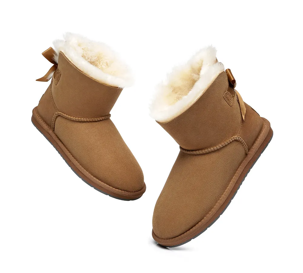 Single Back Bow Women Mini Ugg Boots