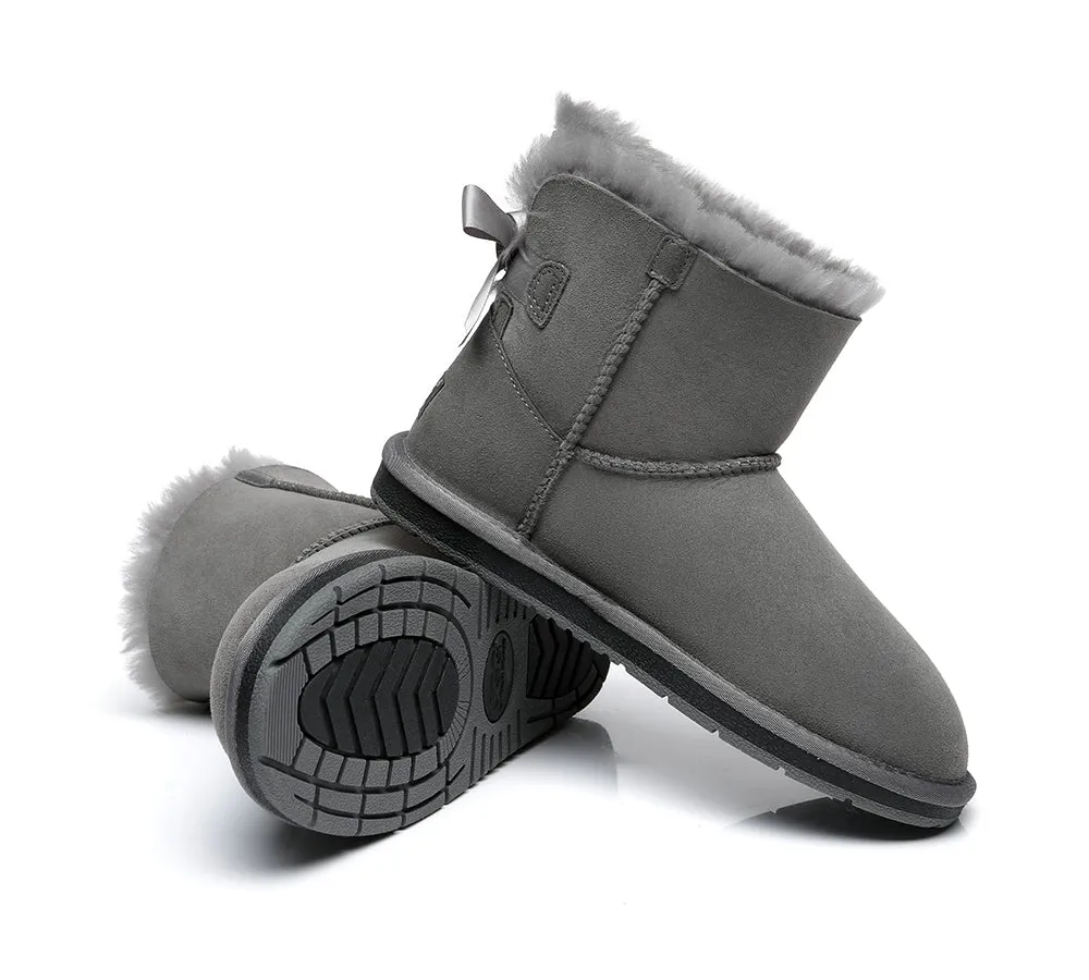 Single Back Bow Women Mini Ugg Boots