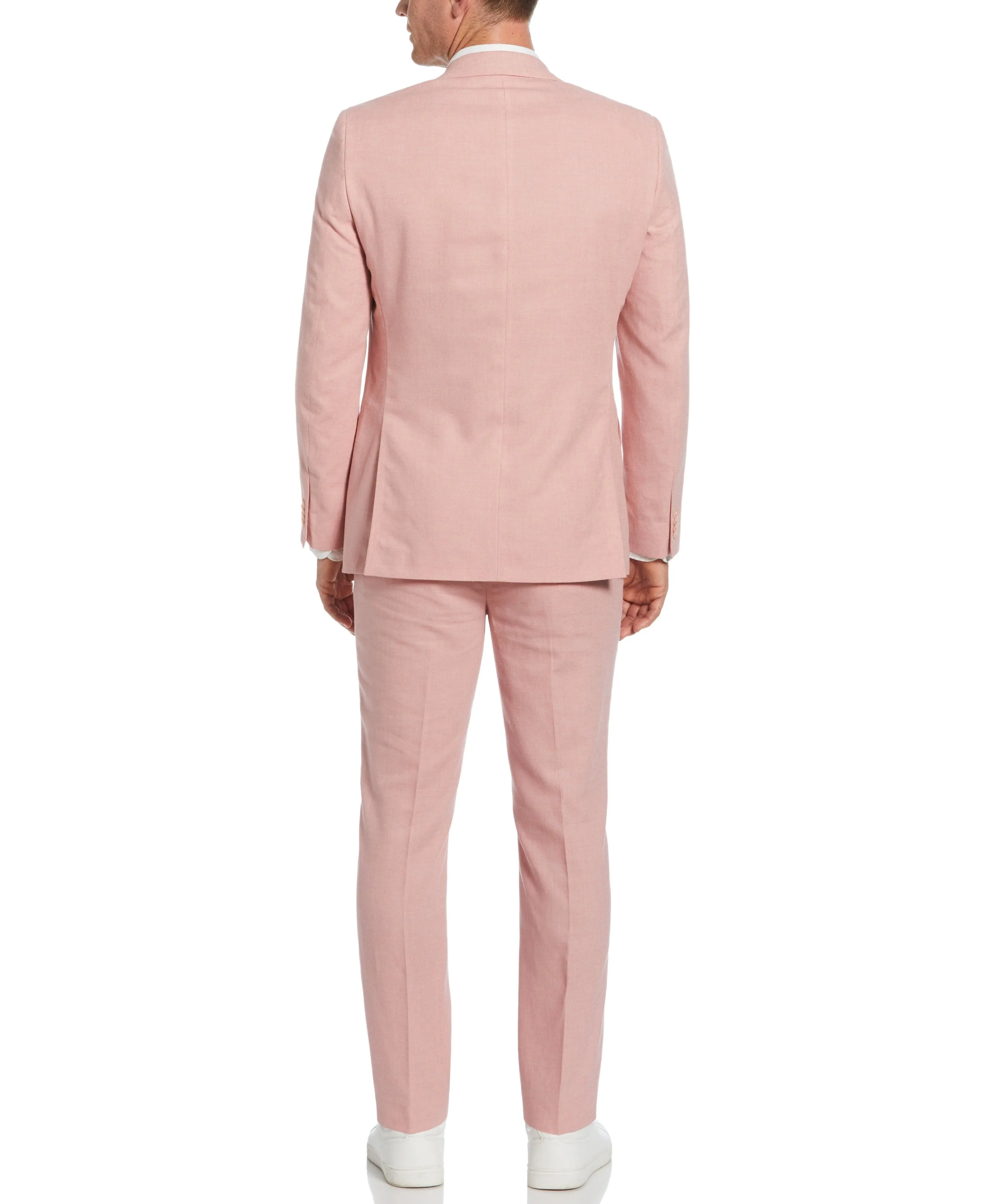 Slim Fit Light Pink Linen Blend Suit