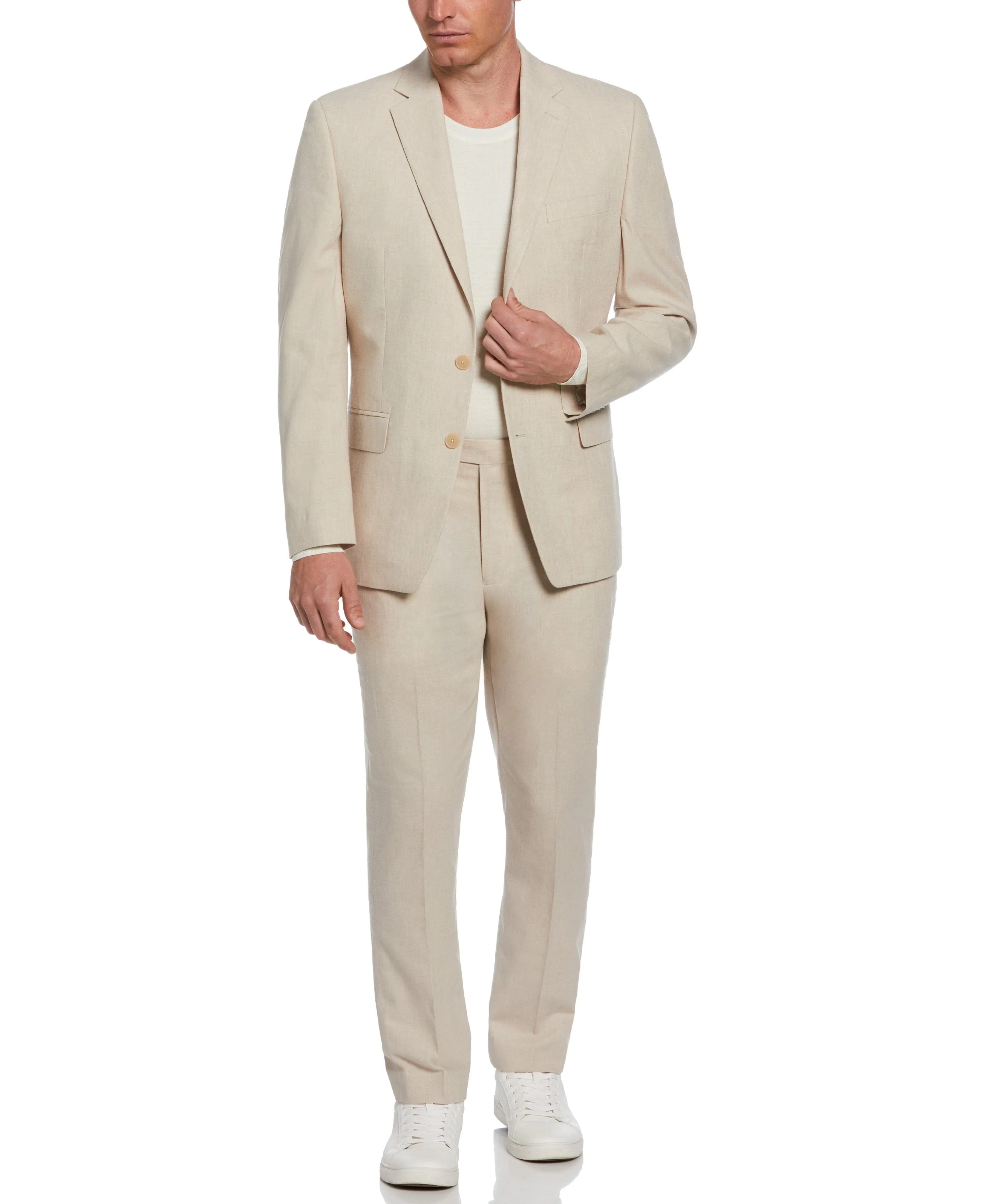 Slim Fit Linen Blend Suit Jacket