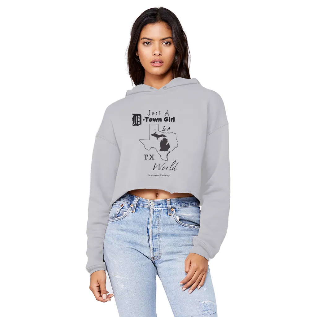 SMF D-Town Girl TX World Cropped Hoodie