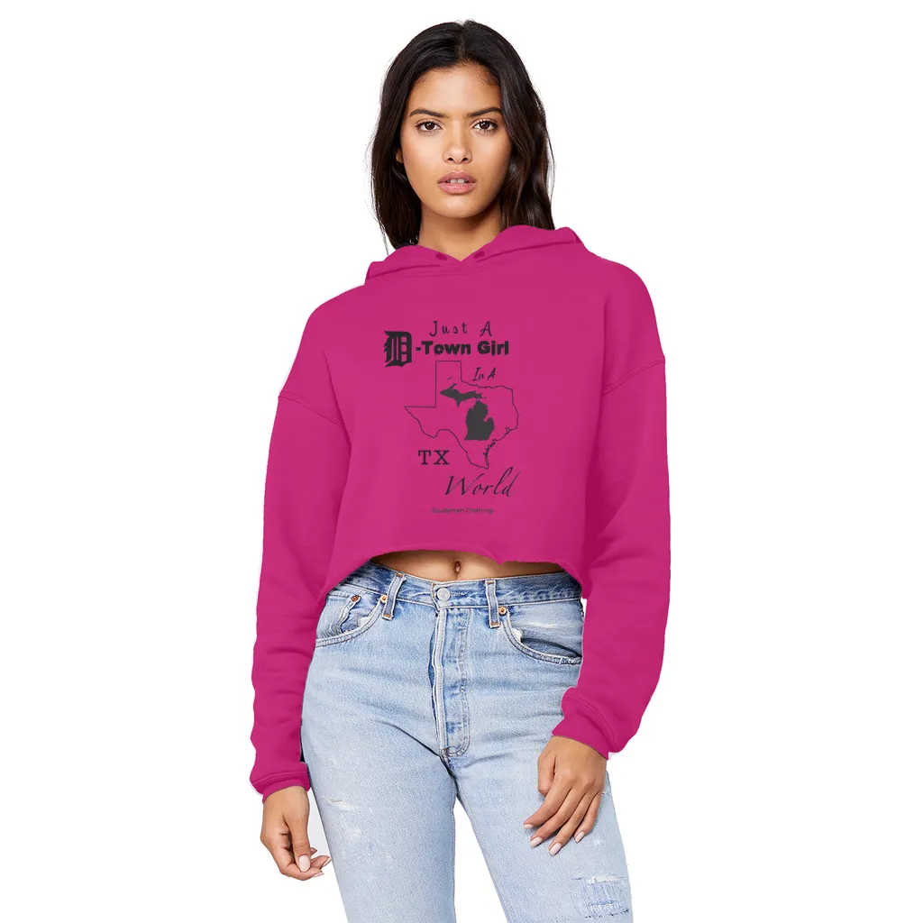 SMF D-Town Girl TX World Cropped Hoodie