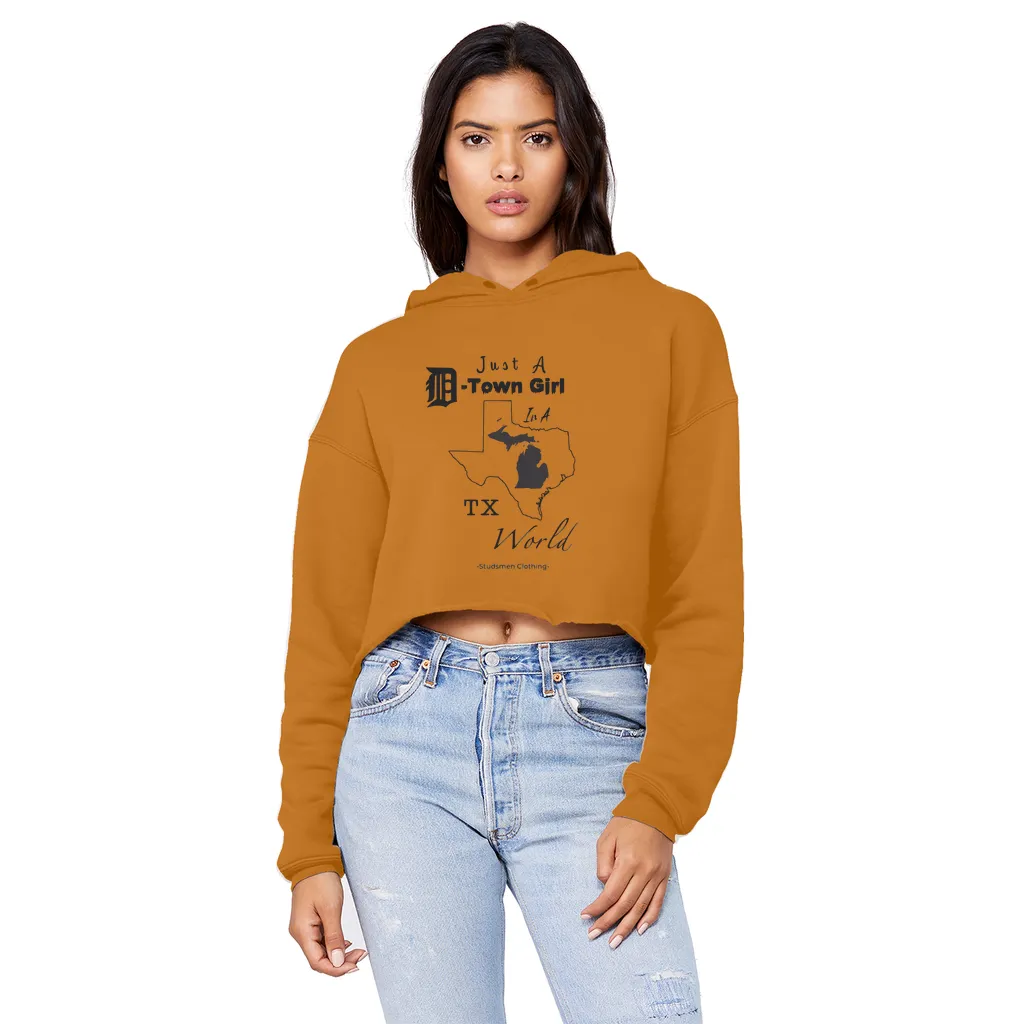 SMF D-Town Girl TX World Cropped Hoodie