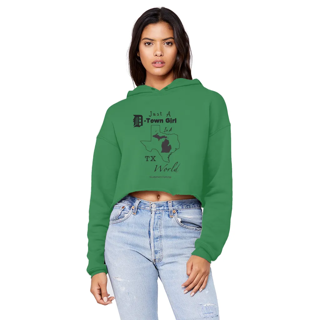 SMF D-Town Girl TX World Cropped Hoodie