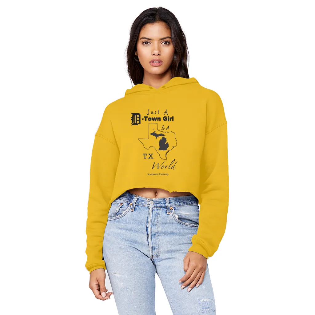 SMF D-Town Girl TX World Cropped Hoodie