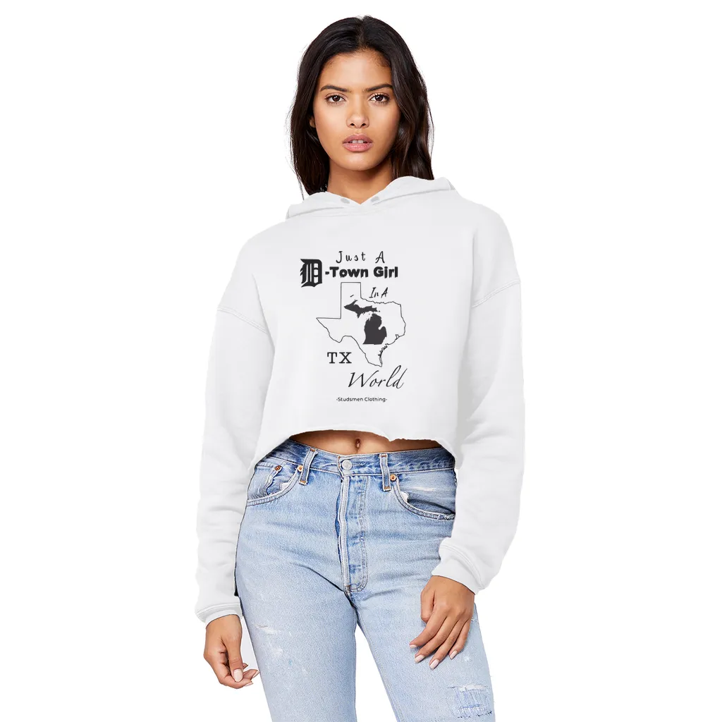 SMF D-Town Girl TX World Cropped Hoodie