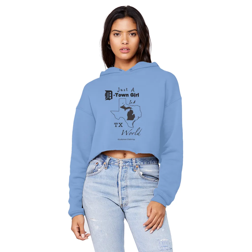 SMF D-Town Girl TX World Cropped Hoodie