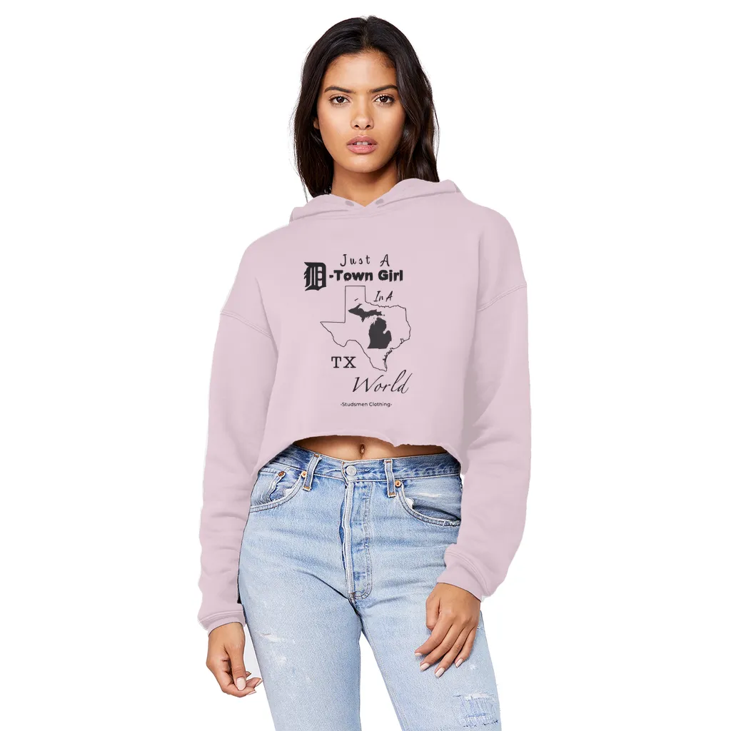 SMF D-Town Girl TX World Cropped Hoodie